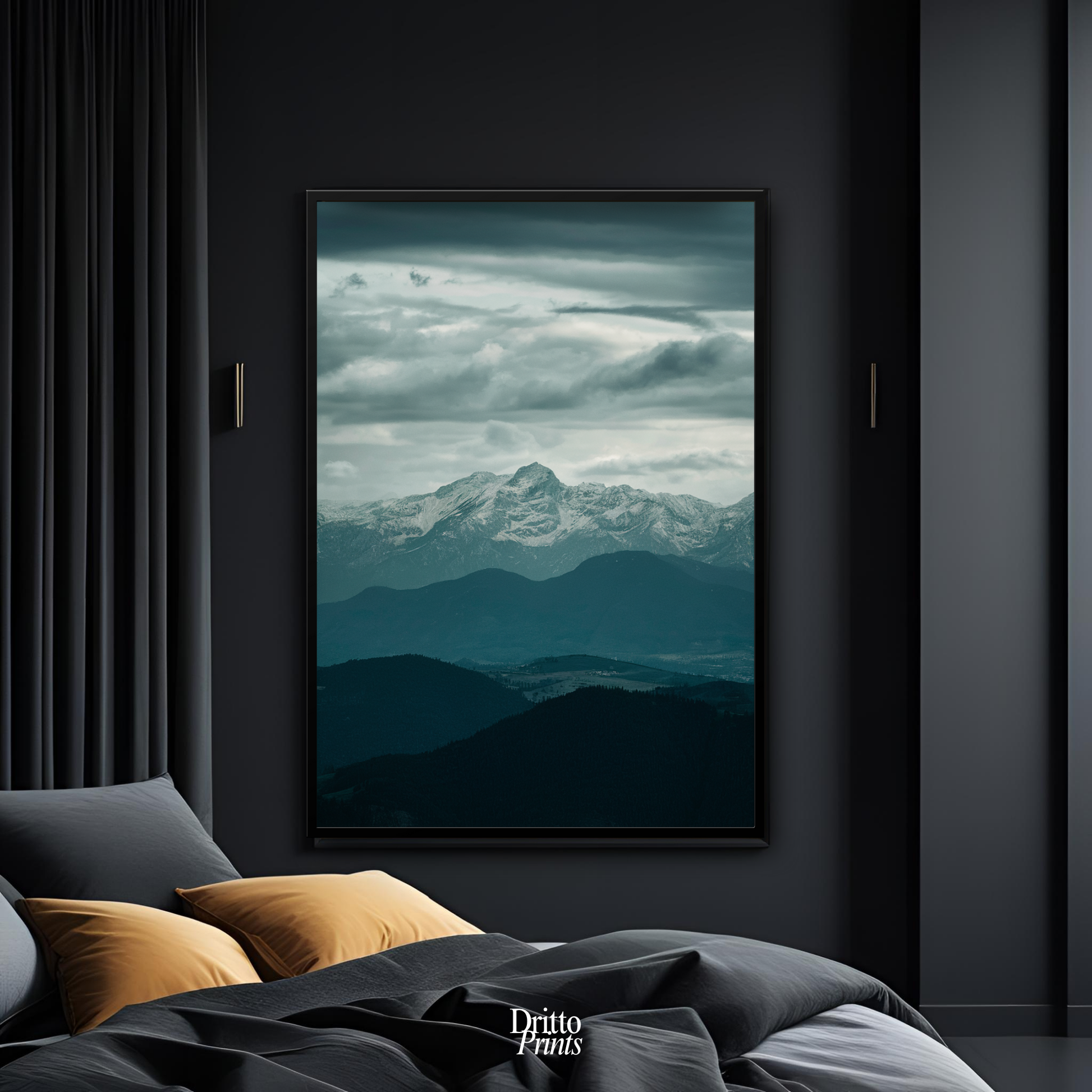 (FD24) Veil of Mountains - Framed matte paper poster