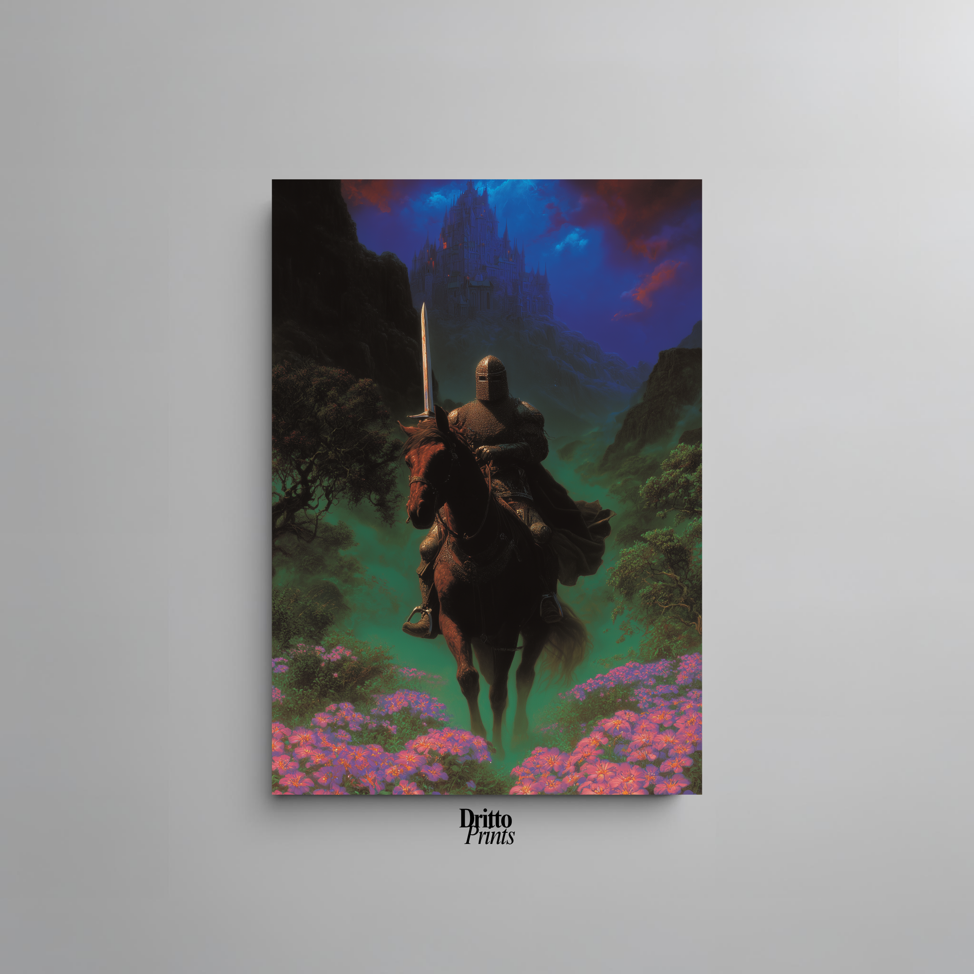 (PD24) Moonlit Bloom: The Knight Among Violets - Poster