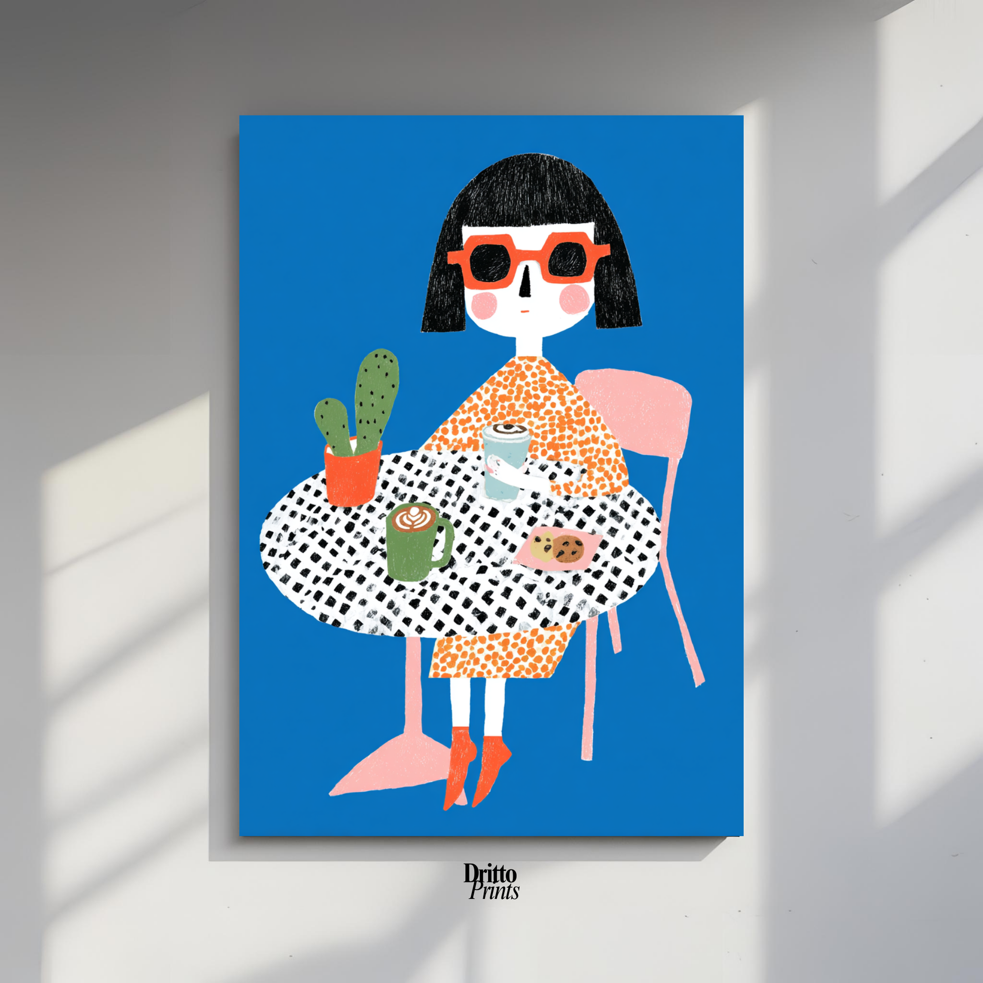 (PD42) Woman At Cafe - Poster