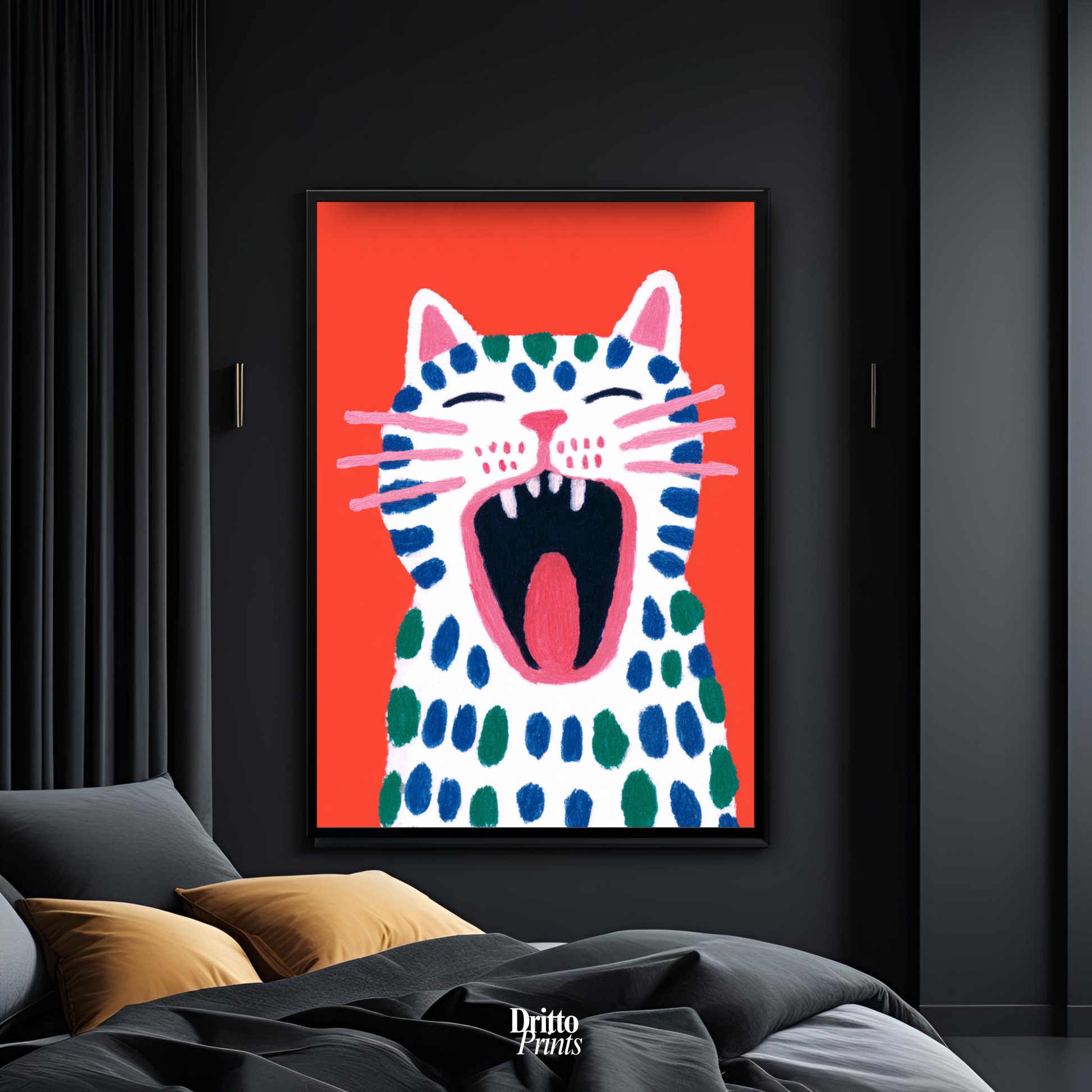 (FD48) The Screaming Paws - Framed matte paper poster