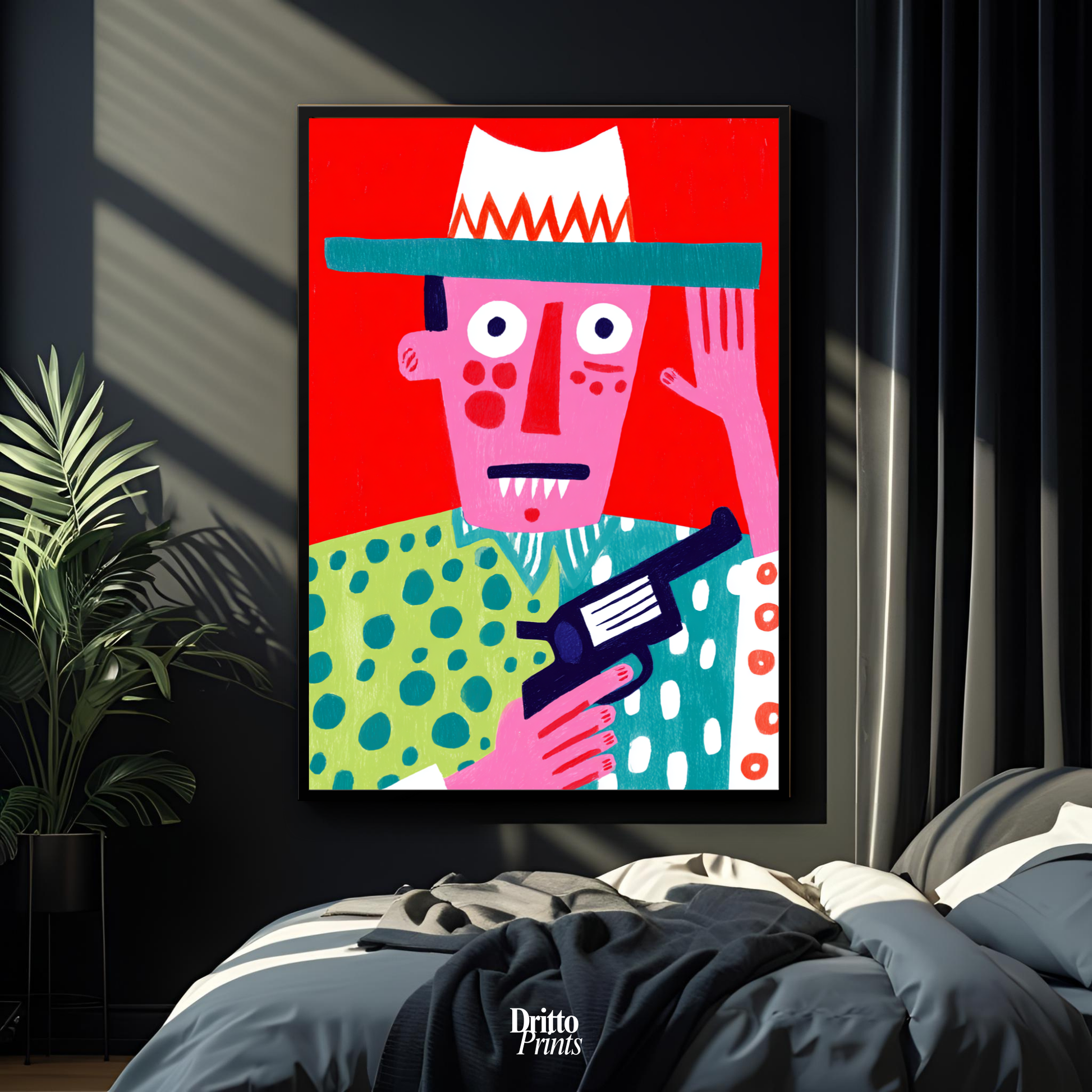 (FD43) Zombie Sheriff - Framed matte paper poster