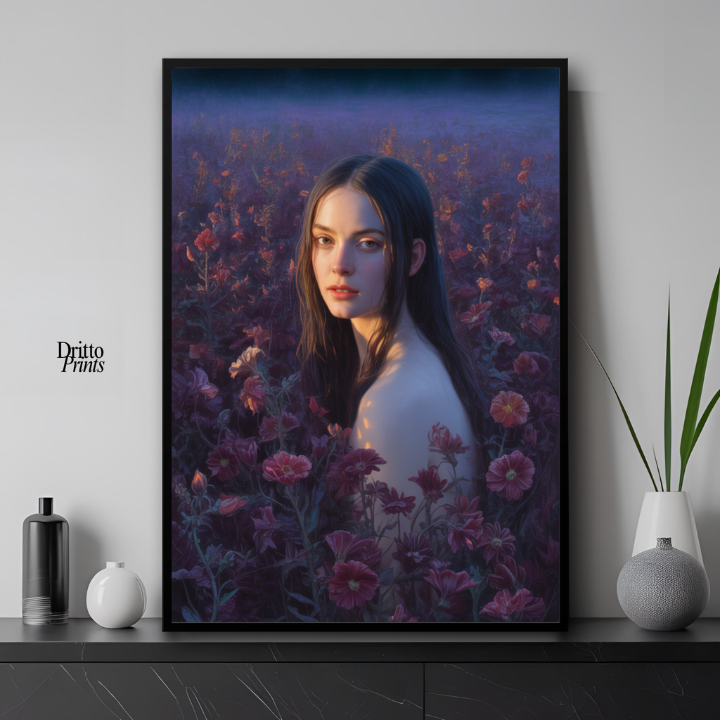 (FD21) Eclipsed in Bloom - Framed matte paper poster
