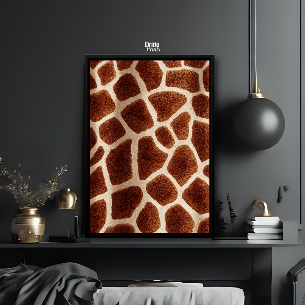 (CF7) Giraffe Stripes Skin Pattern - Framed canvas