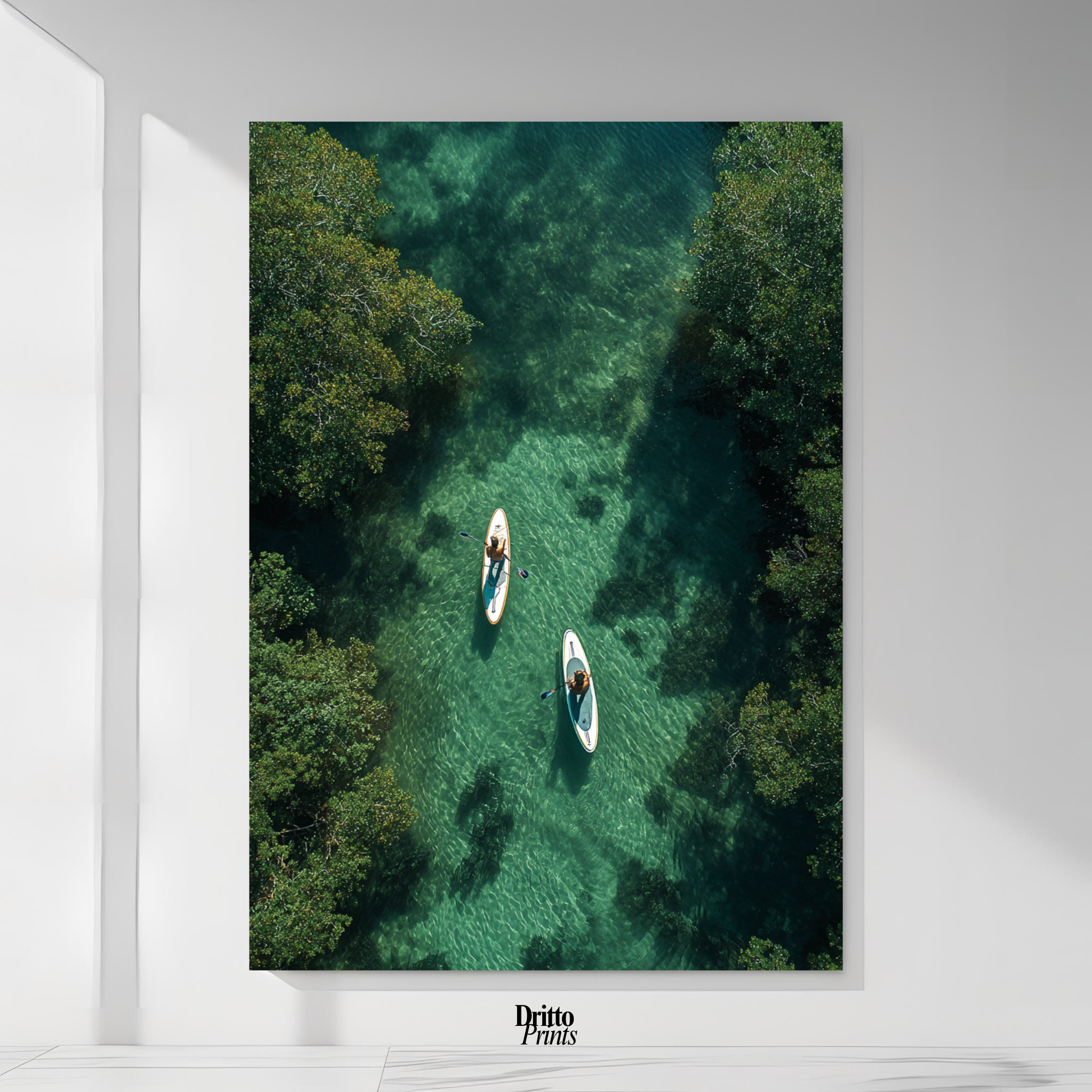 (PD25) Paddleboard Serenity – Florida from Above Poster
