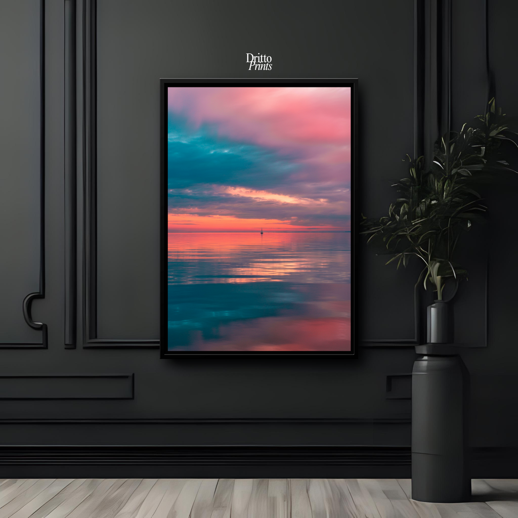 (CF4) Tranquil Neon Dawn - Framed canvas