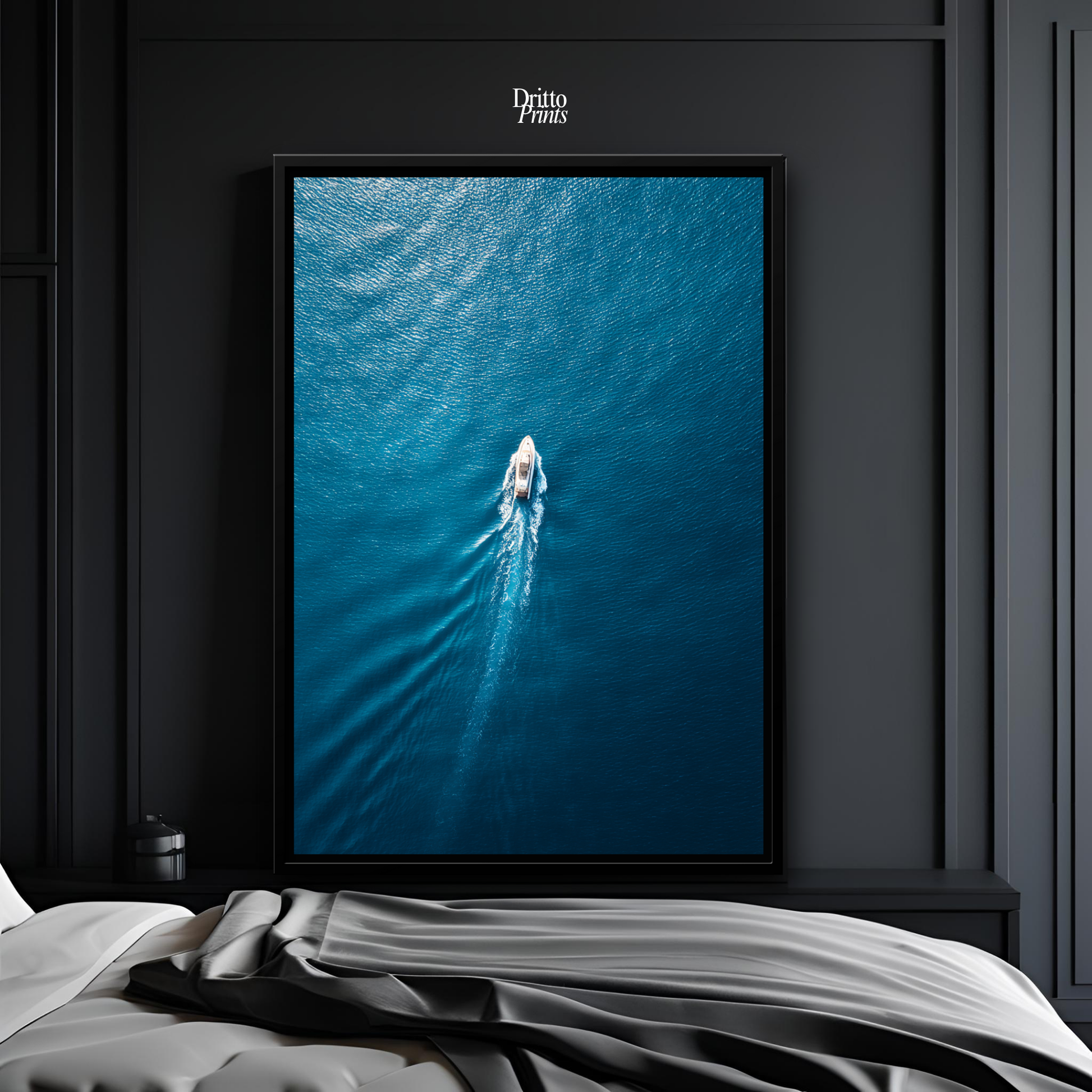 (CF6) Morning Drift Over Blue - Framed canvas