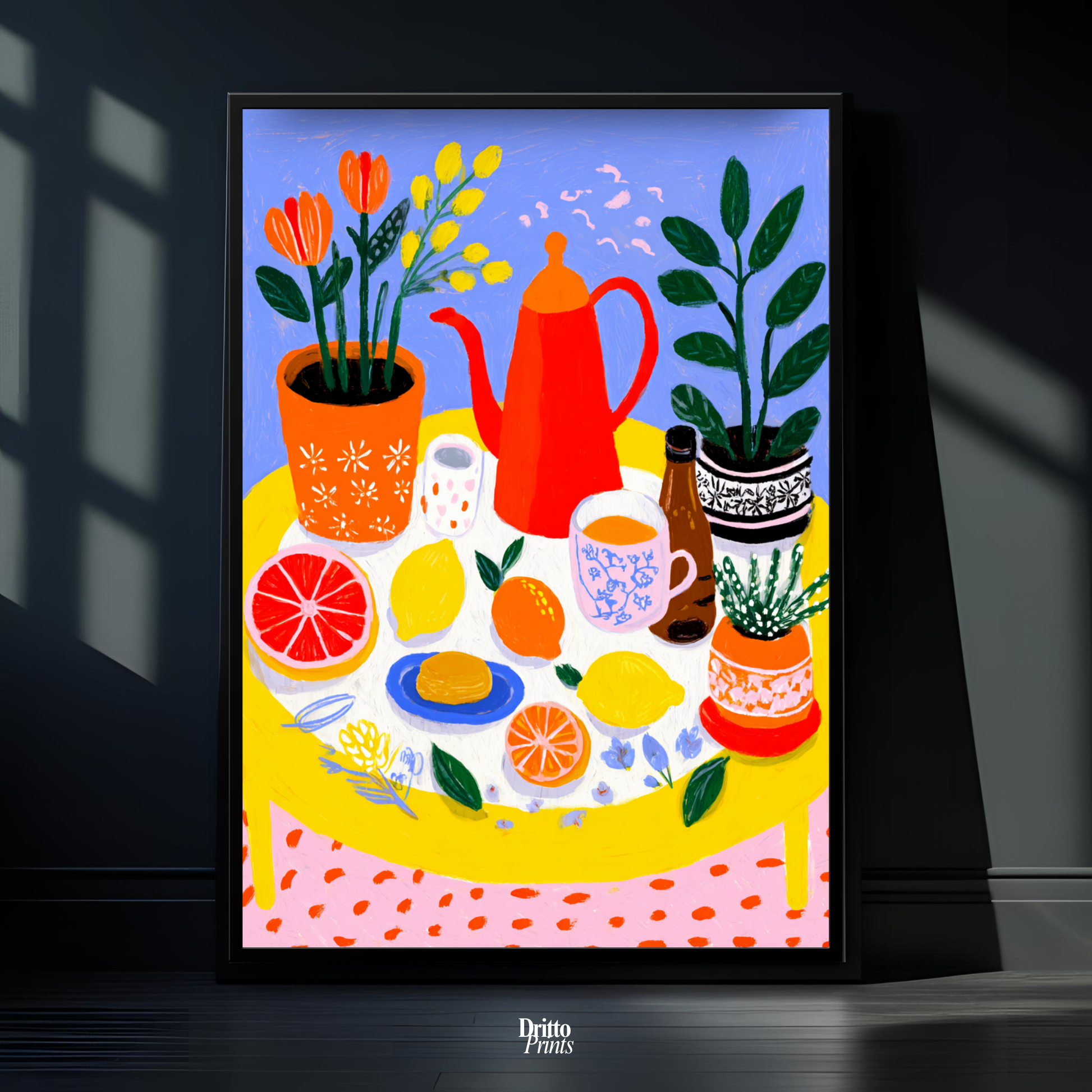 (FD44) Dacha Morning Table - Framed matte paper poster