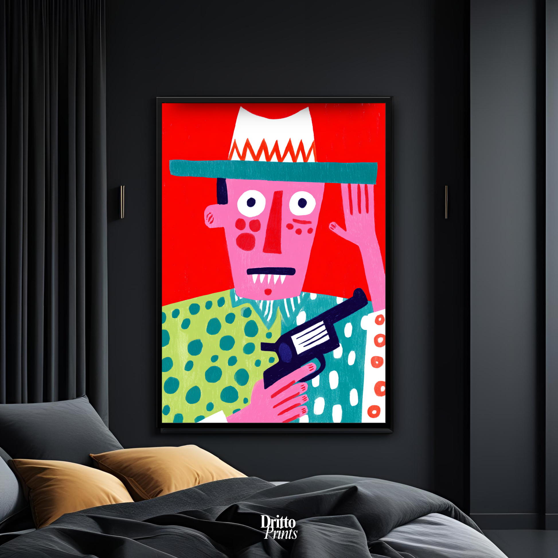 (FD43) Zombie Sheriff - Framed matte paper poster