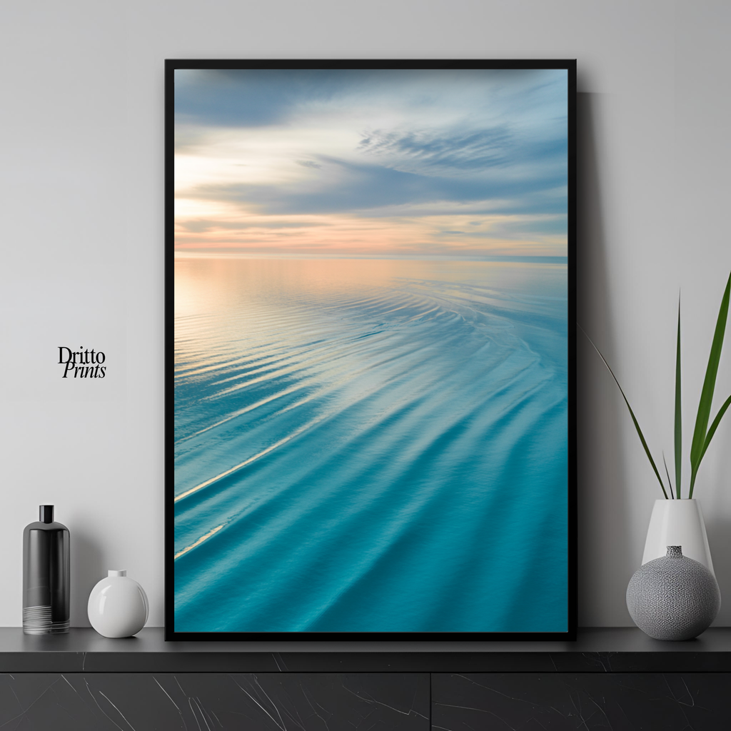 (FD16) Ocean in Pastel - Framed matte paper poster