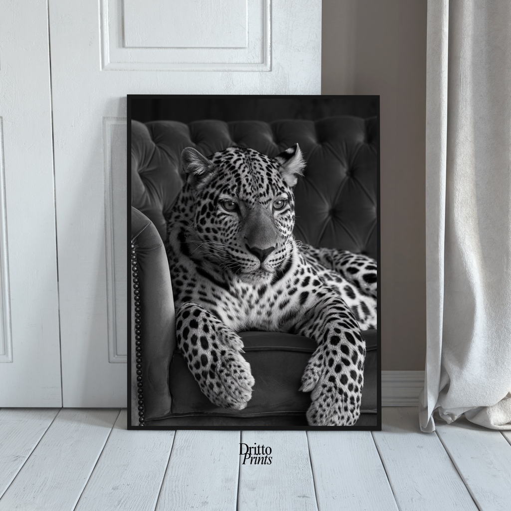 (FD8) The Silent Leopard - Framed matte paper poster
