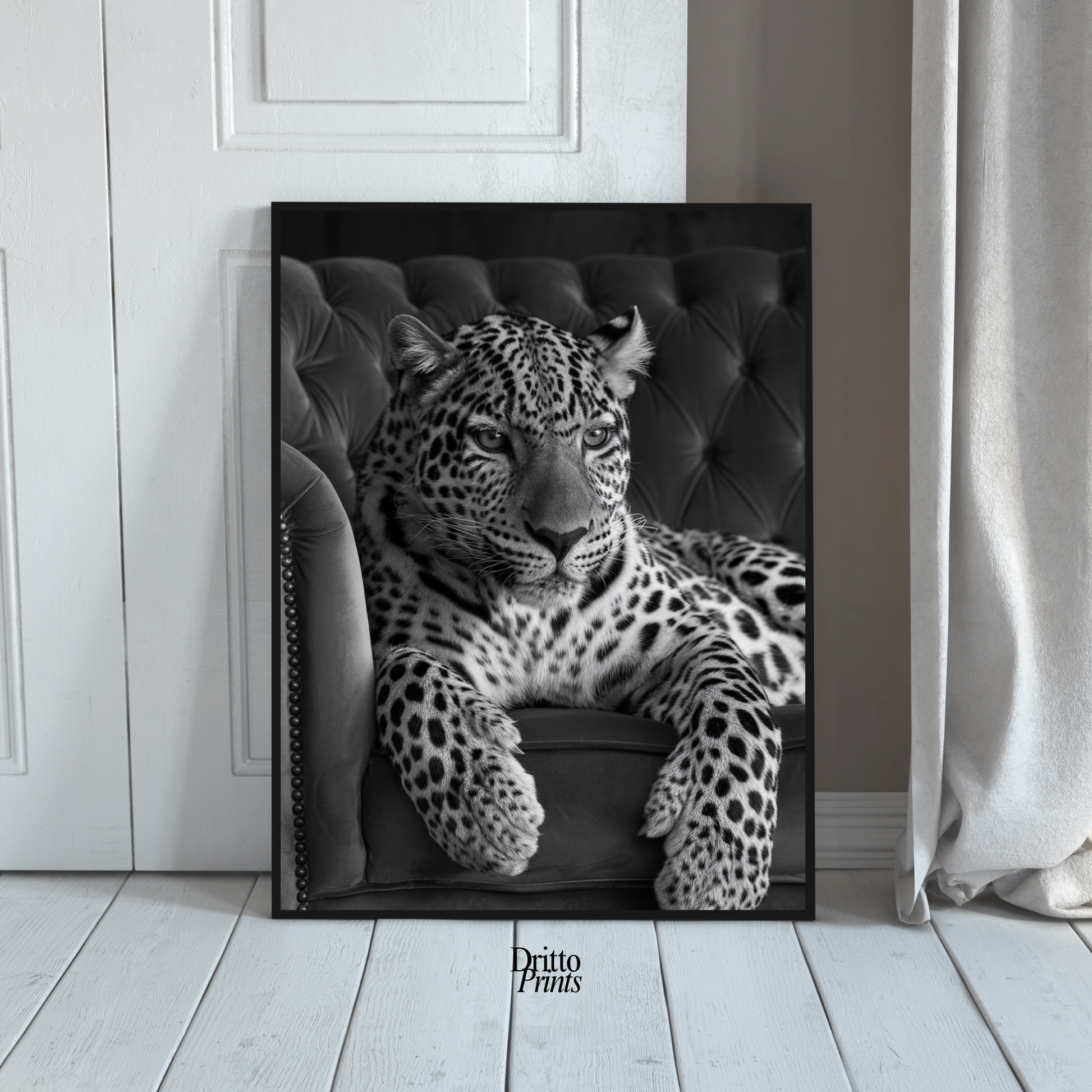 (FD8) The Silent Leopard - Framed matte paper poster