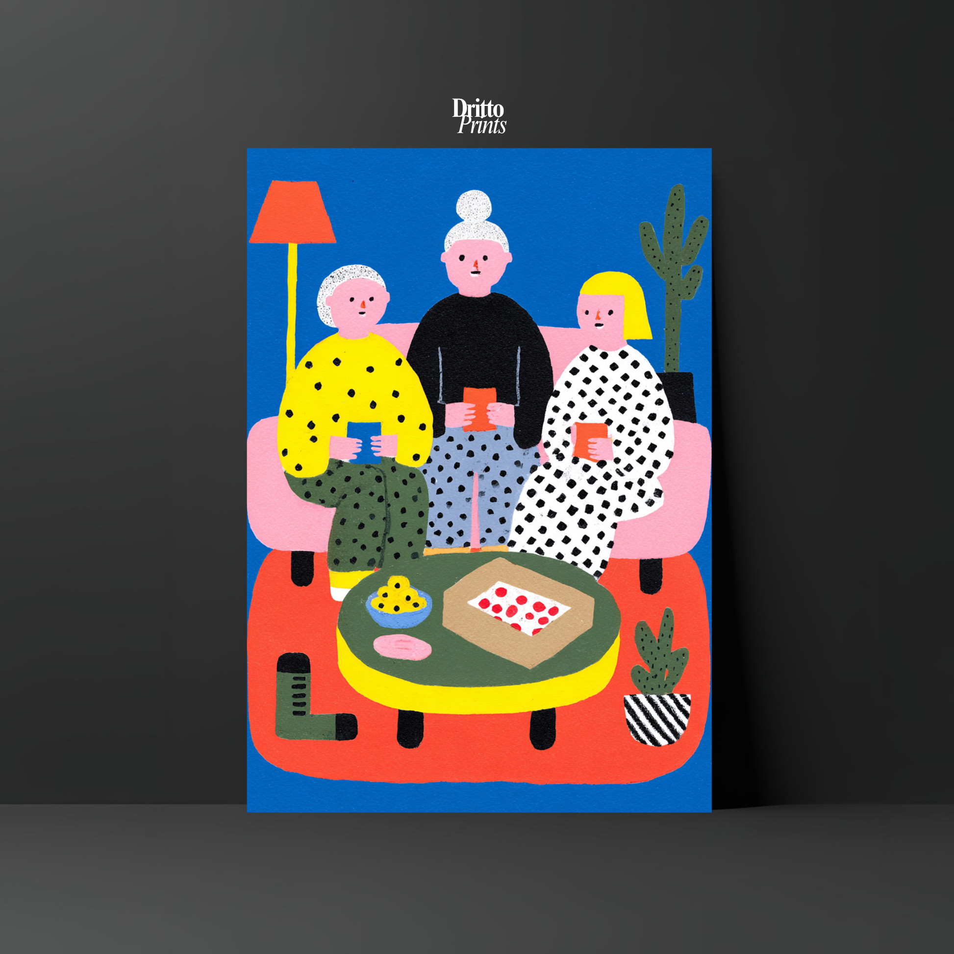 (PD36) Retro Sleepover – Pizza, Batman & 80s Living Room Poster