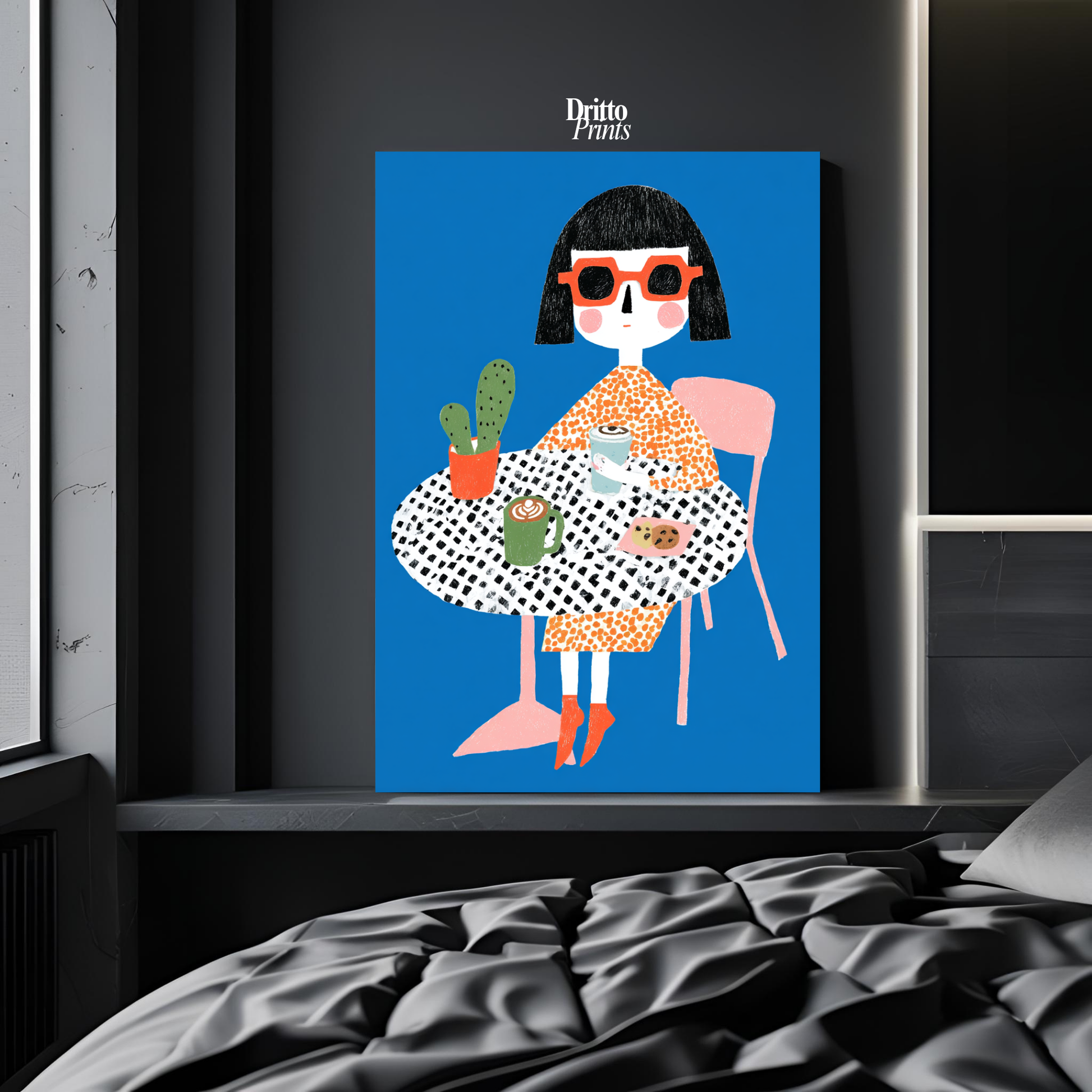 (PD42) Woman At Cafe - Poster