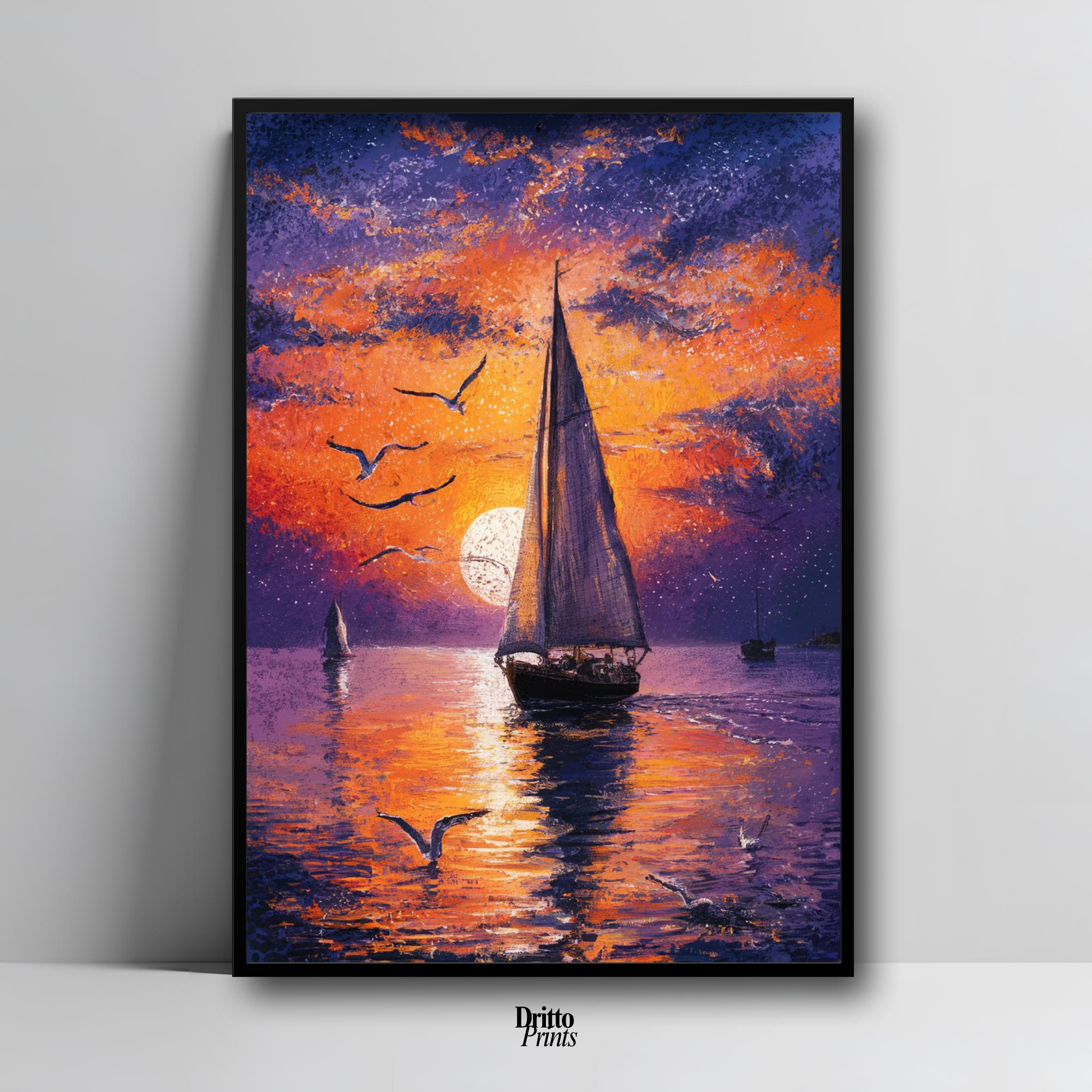 (FD31) When the Sea Glows - Framed matte paper poster