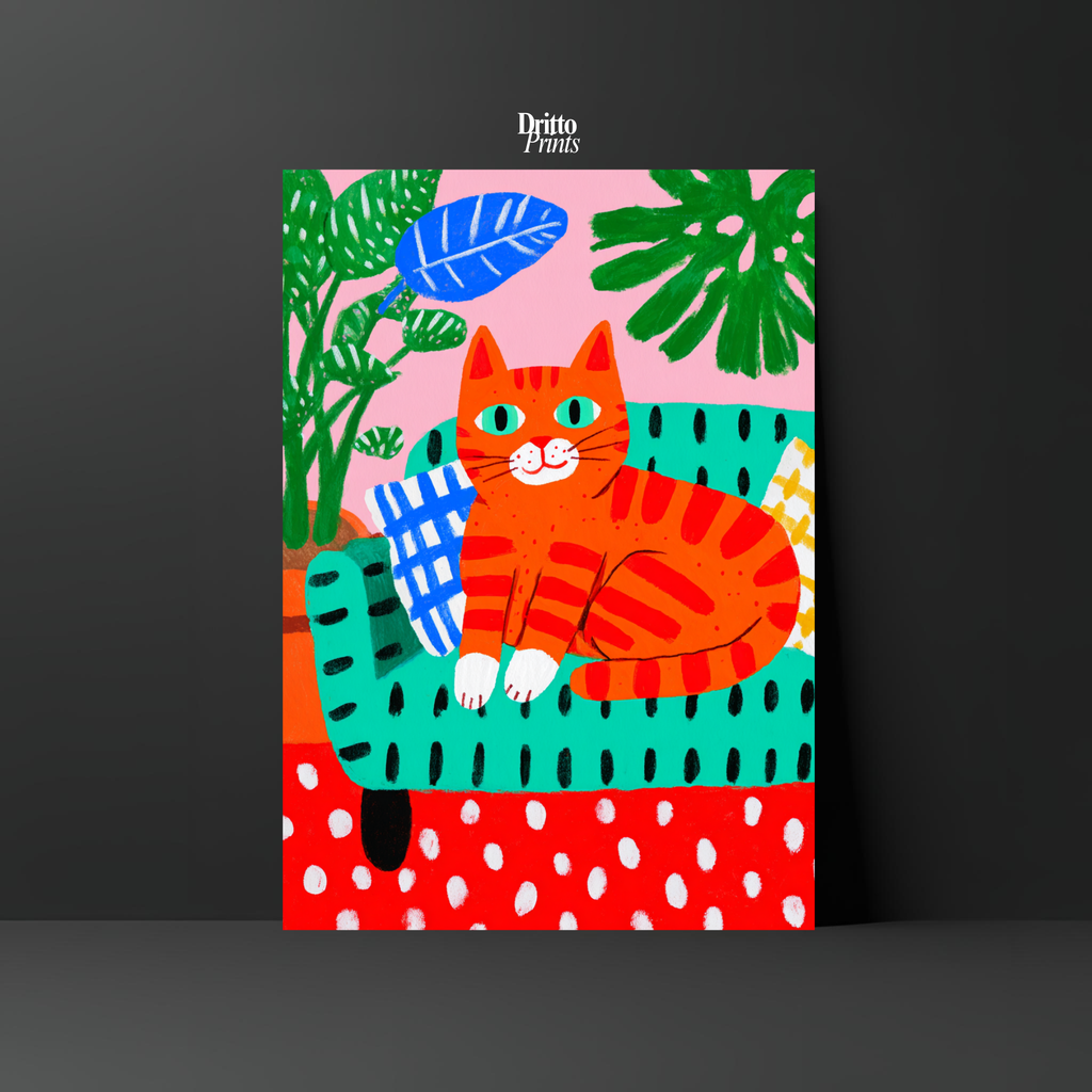 (PD39) Silly Orange Cat Caught in the Act - Poster