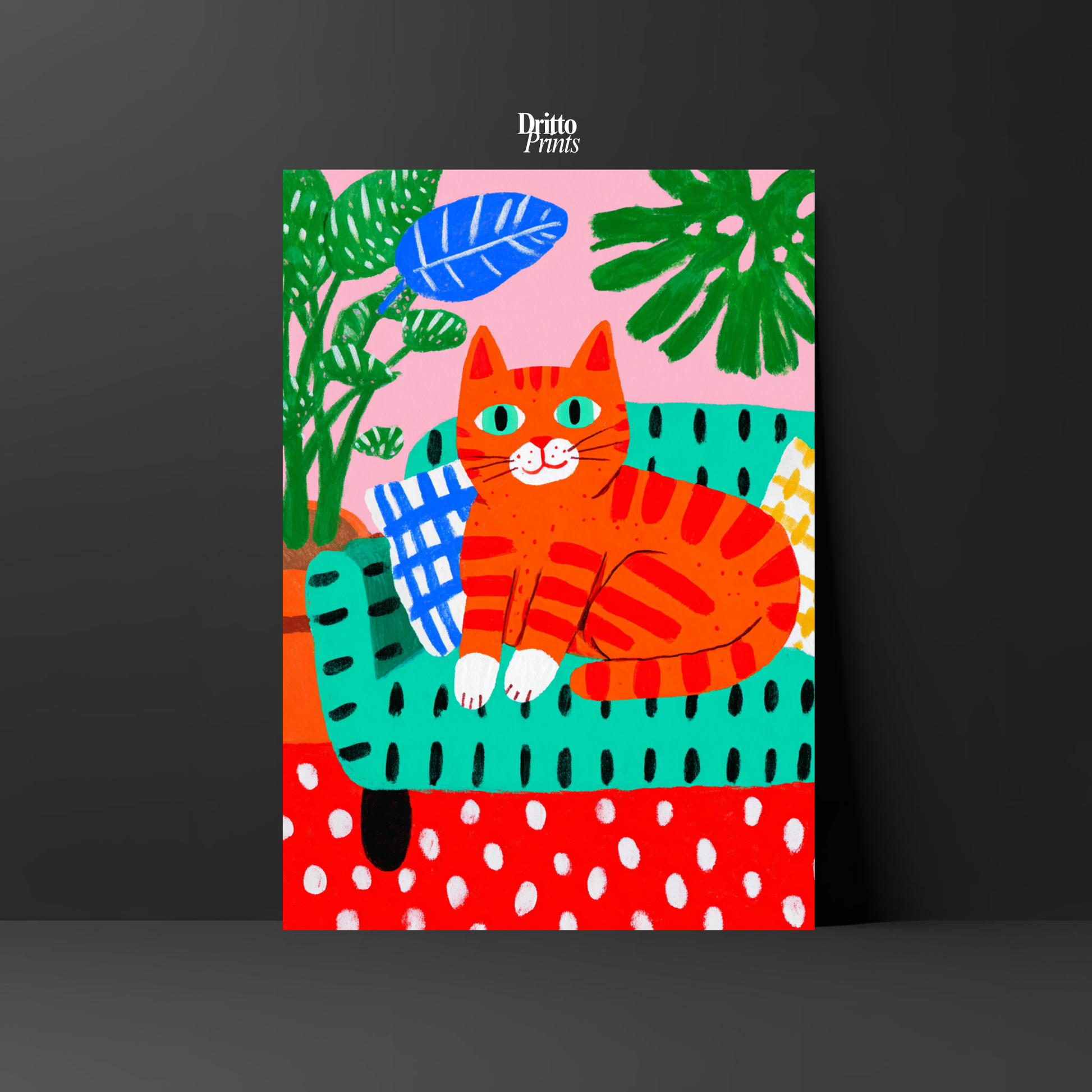 (PD39) Silly Orange Cat Caught in the Act - Poster