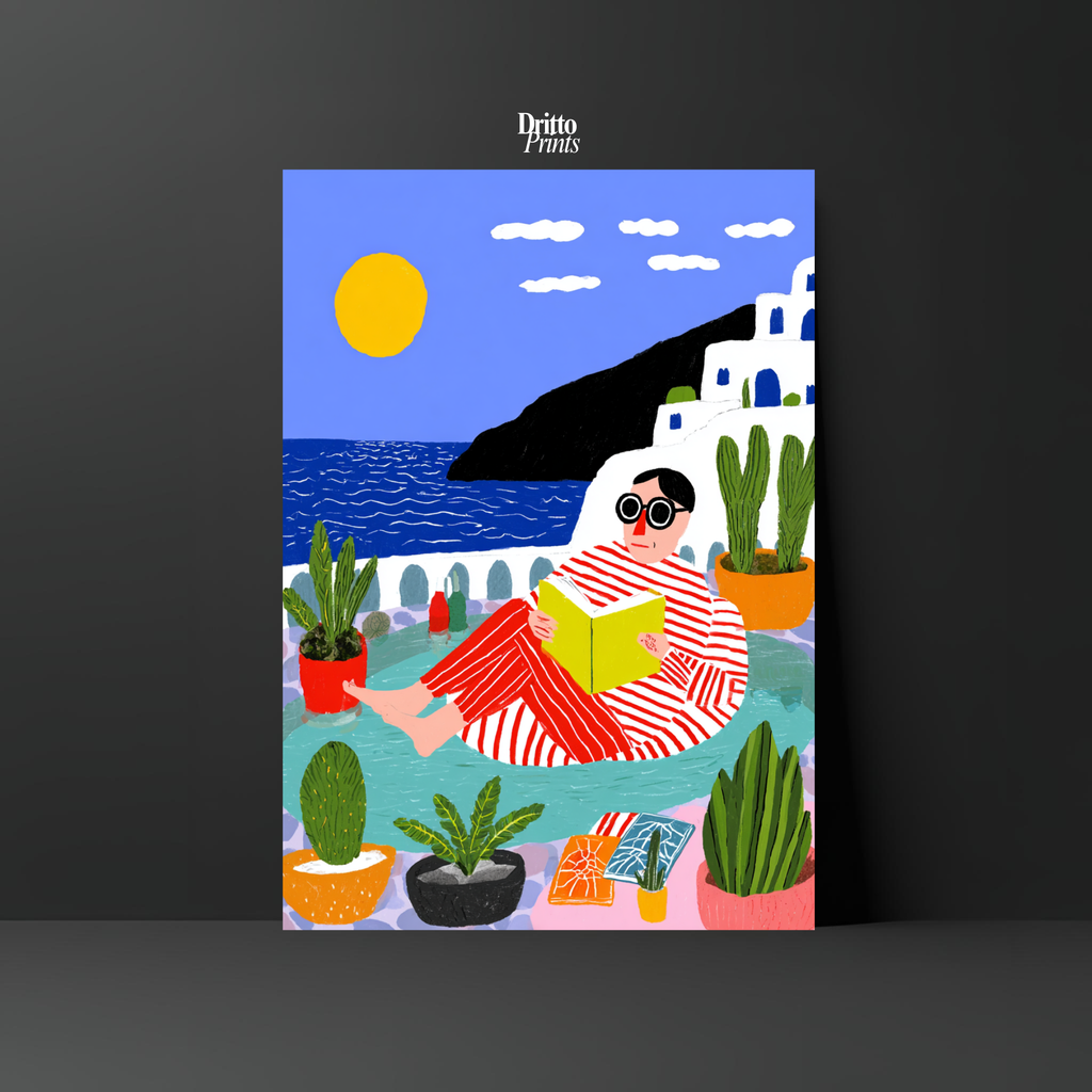 (PD38) Morning Glow at the Villa – 1980s Poolside Poster