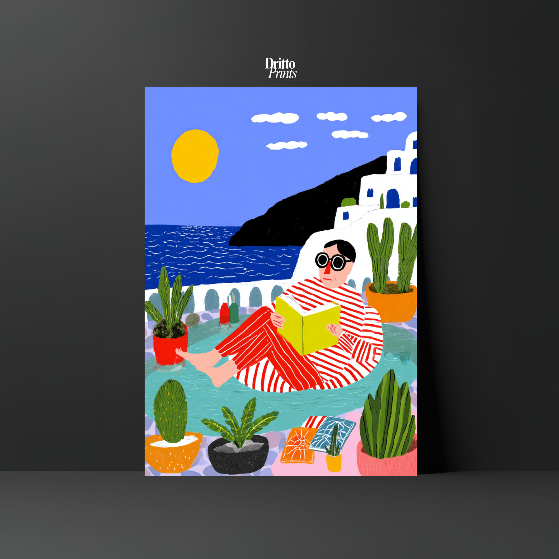 (PD38) Morning Glow at the Villa – 1980s Poolside Poster