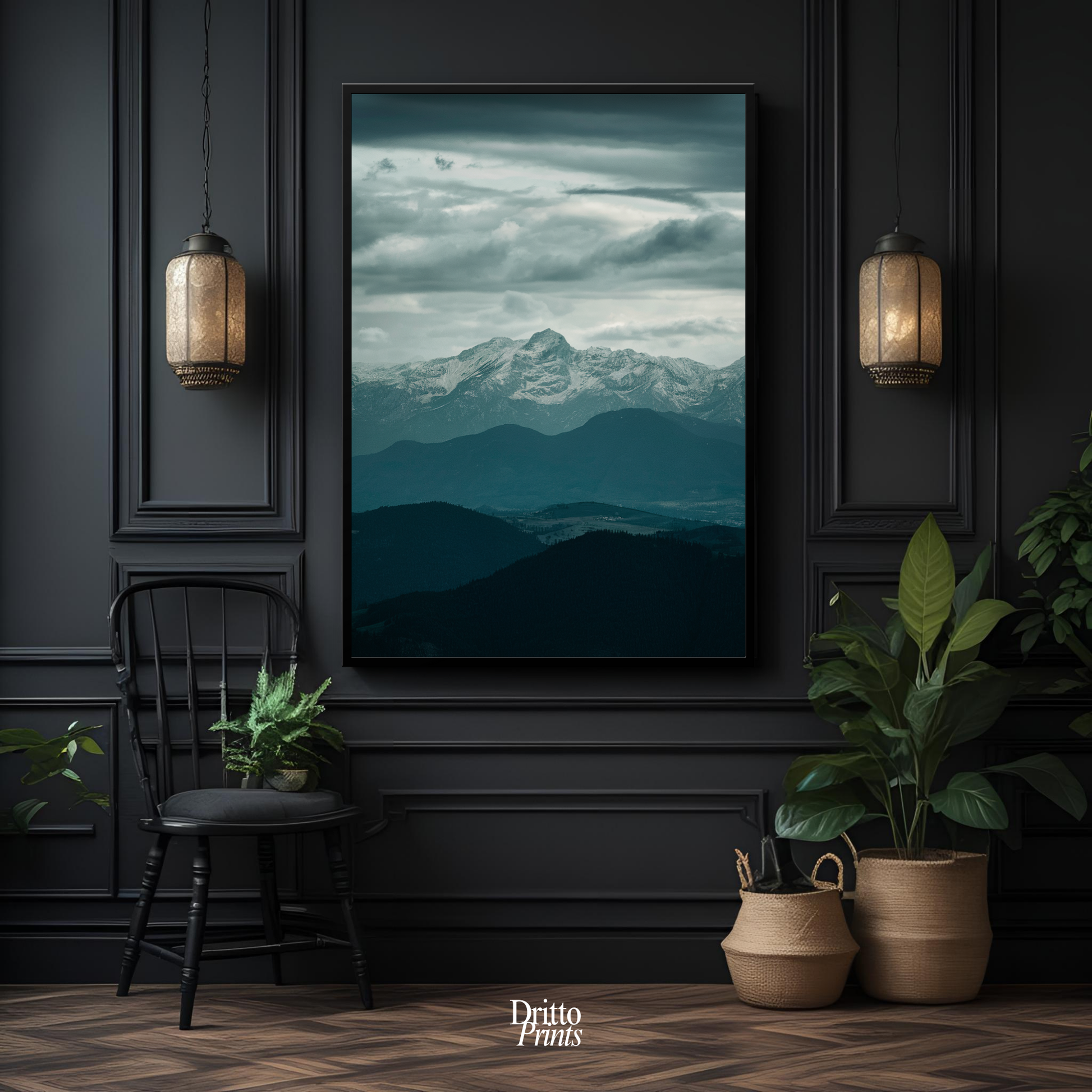 (FD24) Veil of Mountains - Framed matte paper poster