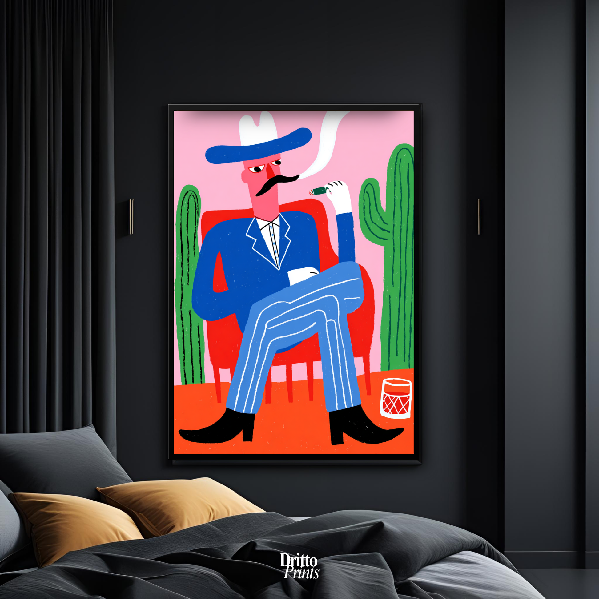 (FD41) Blood in the Glass – Gothic Gunslinger Framed matte paper poster