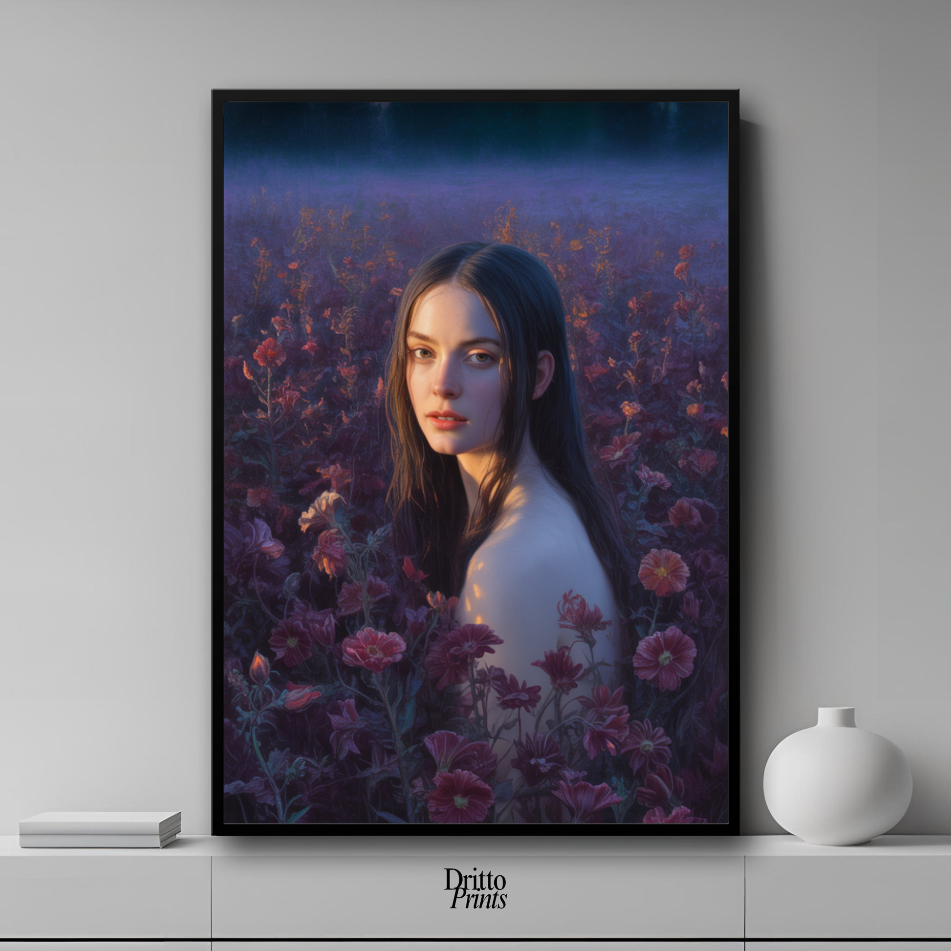 (FD21) Eclipsed in Bloom - Framed matte paper poster