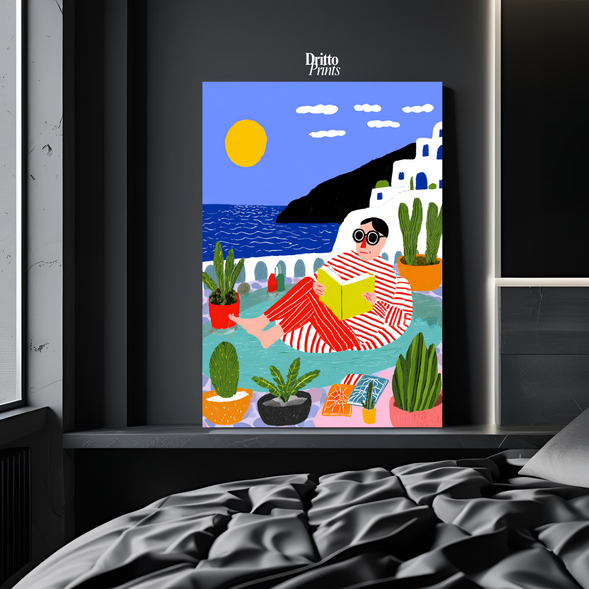 (PD38) Morning Glow at the Villa – 1980s Poolside Poster