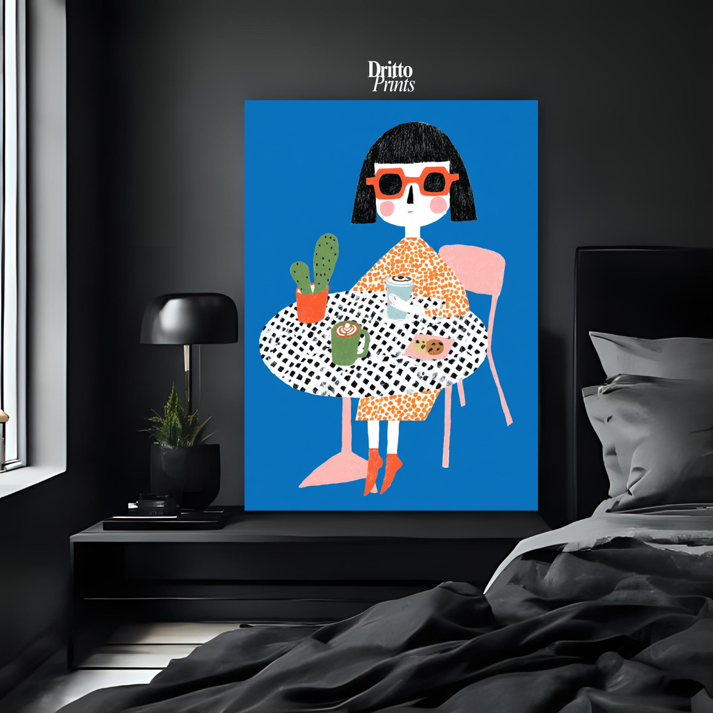(PD42) Woman At Cafe - Poster