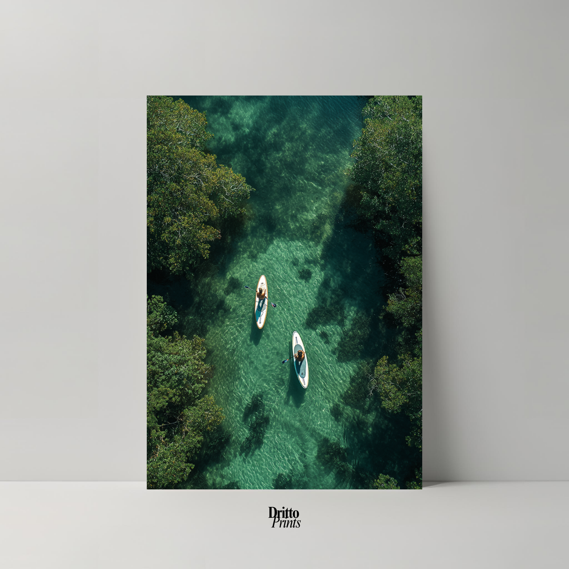 (PD25) Paddleboard Serenity – Florida from Above Poster