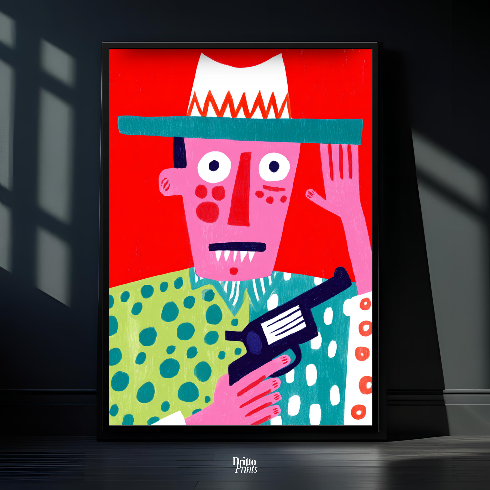 (FD43) Zombie Sheriff - Framed matte paper poster