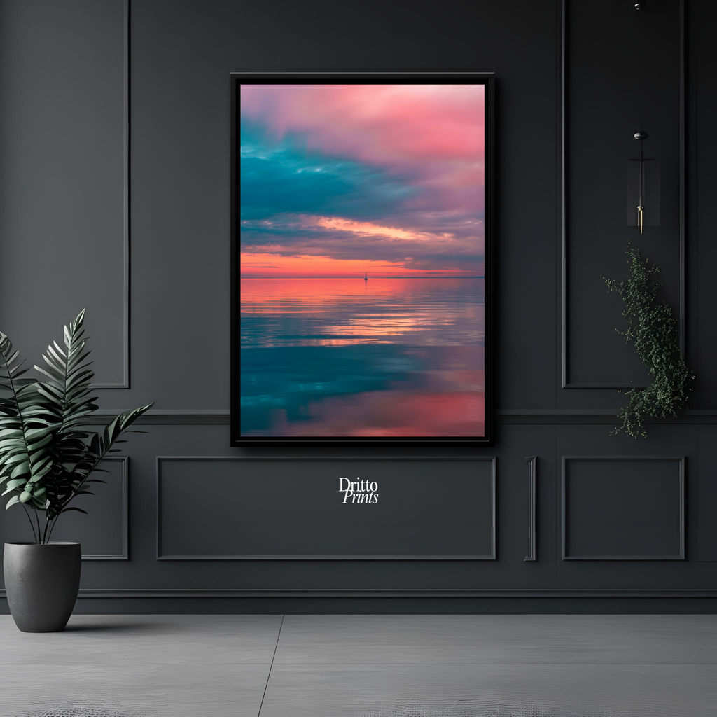 (CF4) Tranquil Neon Dawn - Framed canvas