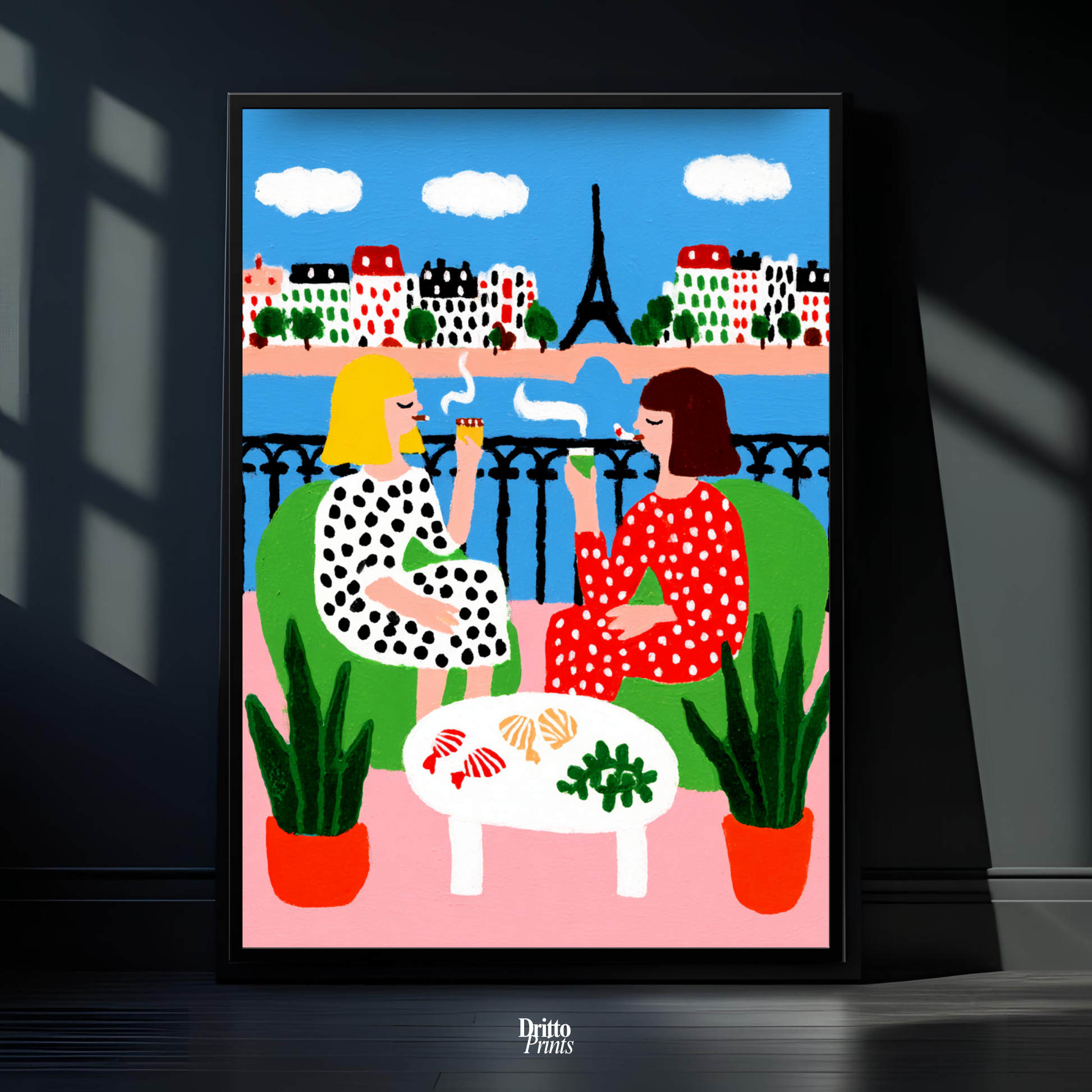 (FD36) Balcony Moments in Paris – Matisse Style Framed Matte Paper Poster