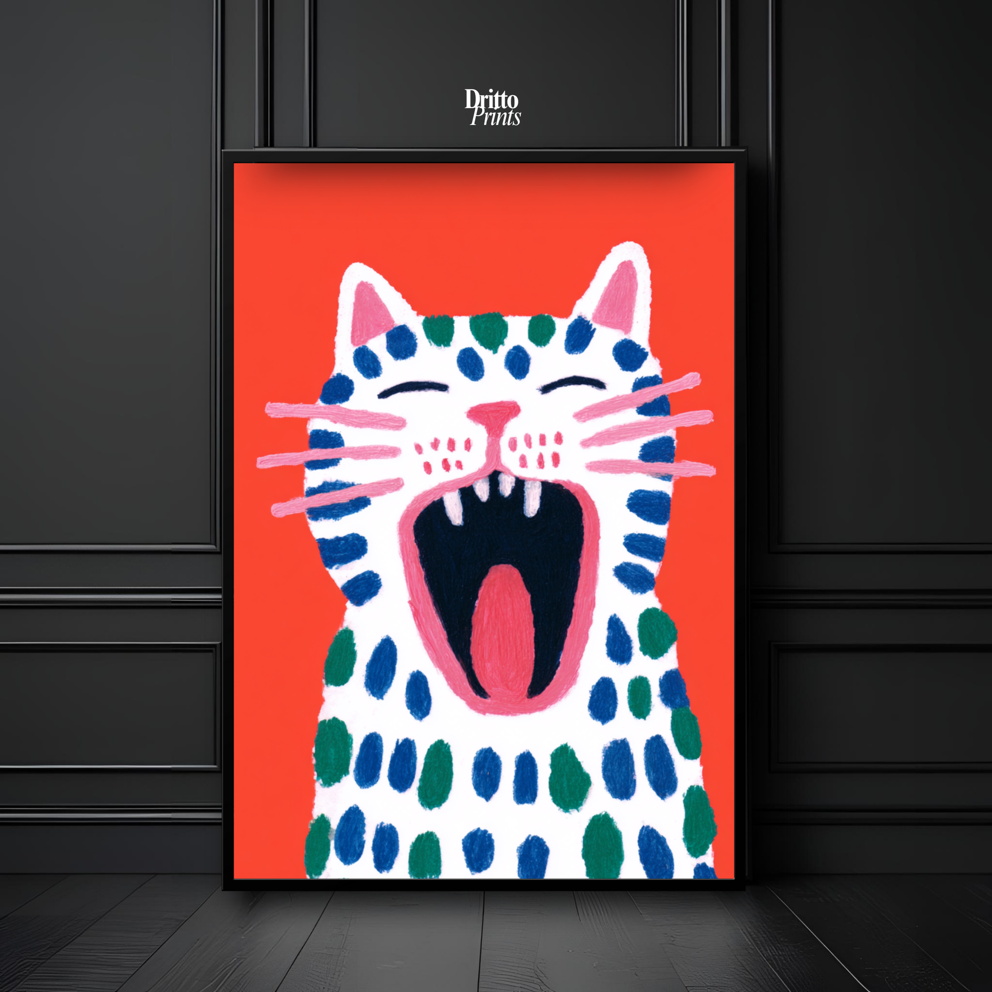 (FD48) The Screaming Paws - Framed matte paper poster