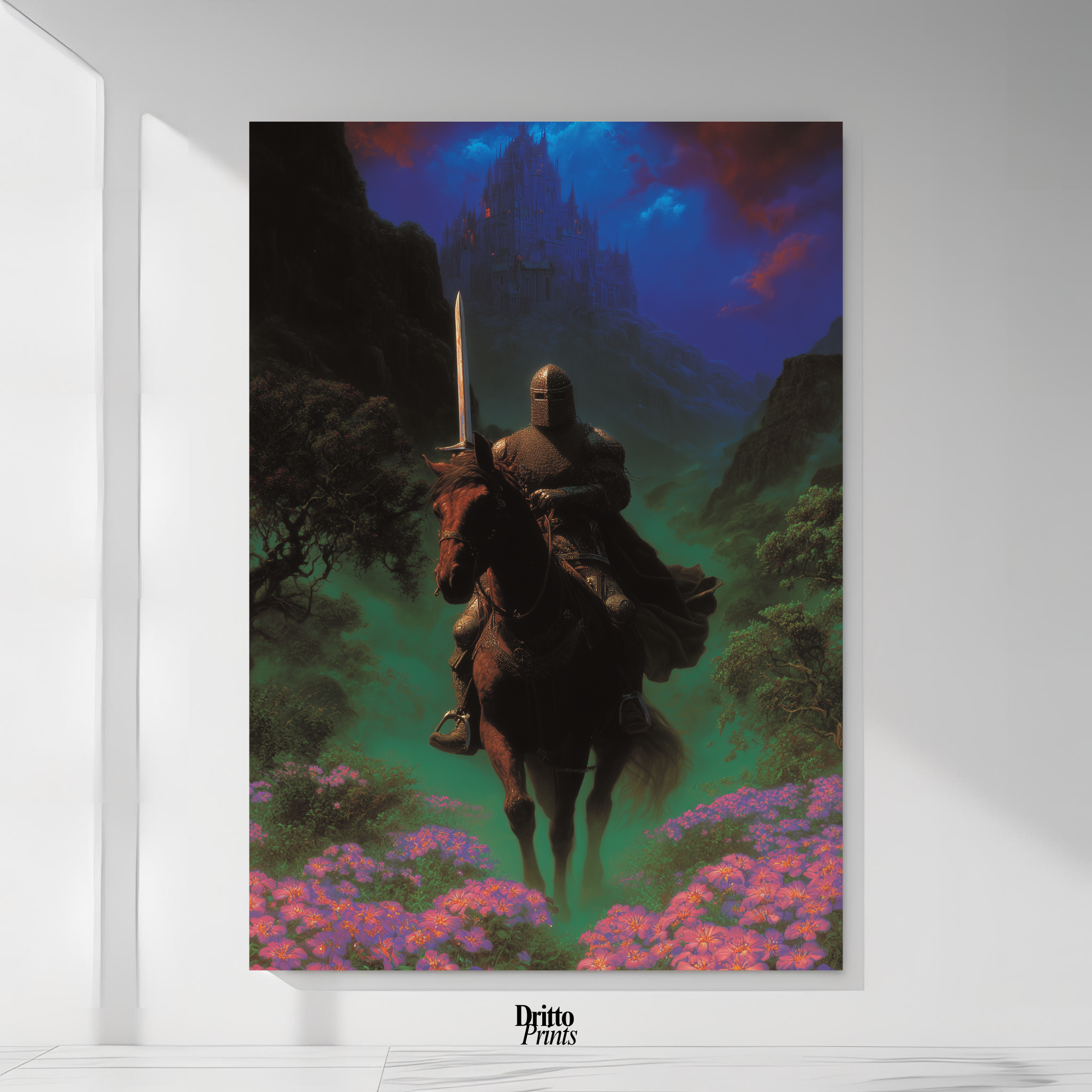 (PD24) Moonlit Bloom: The Knight Among Violets - Poster