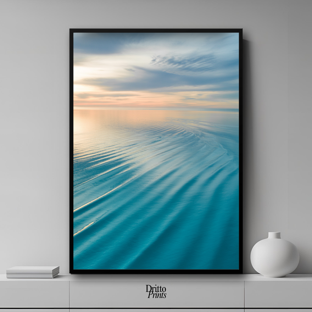 (FD16) Ocean in Pastel - Framed matte paper poster