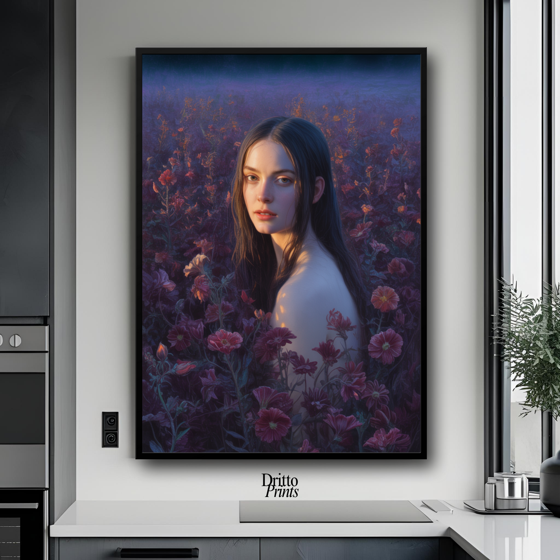 (FD21) Eclipsed in Bloom - Framed matte paper poster