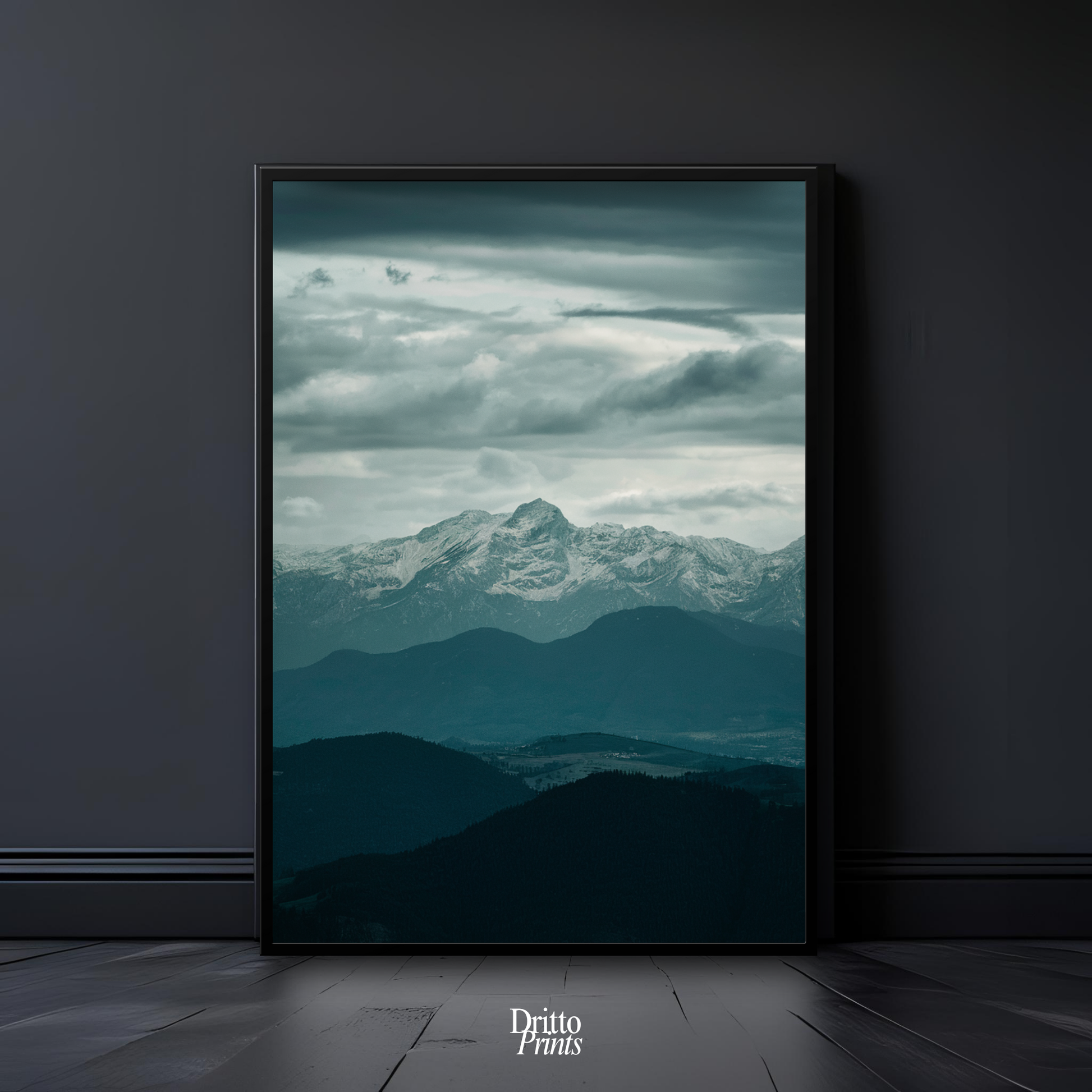 (FD24) Veil of Mountains - Framed matte paper poster