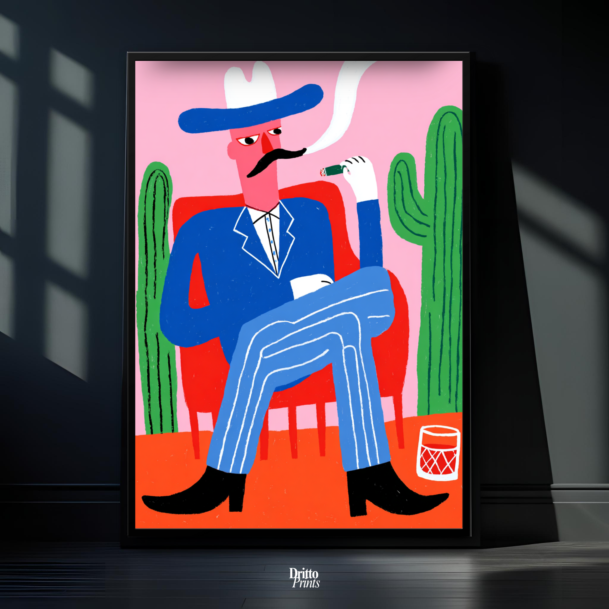 (FD41) Blood in the Glass – Gothic Gunslinger Framed matte paper poster