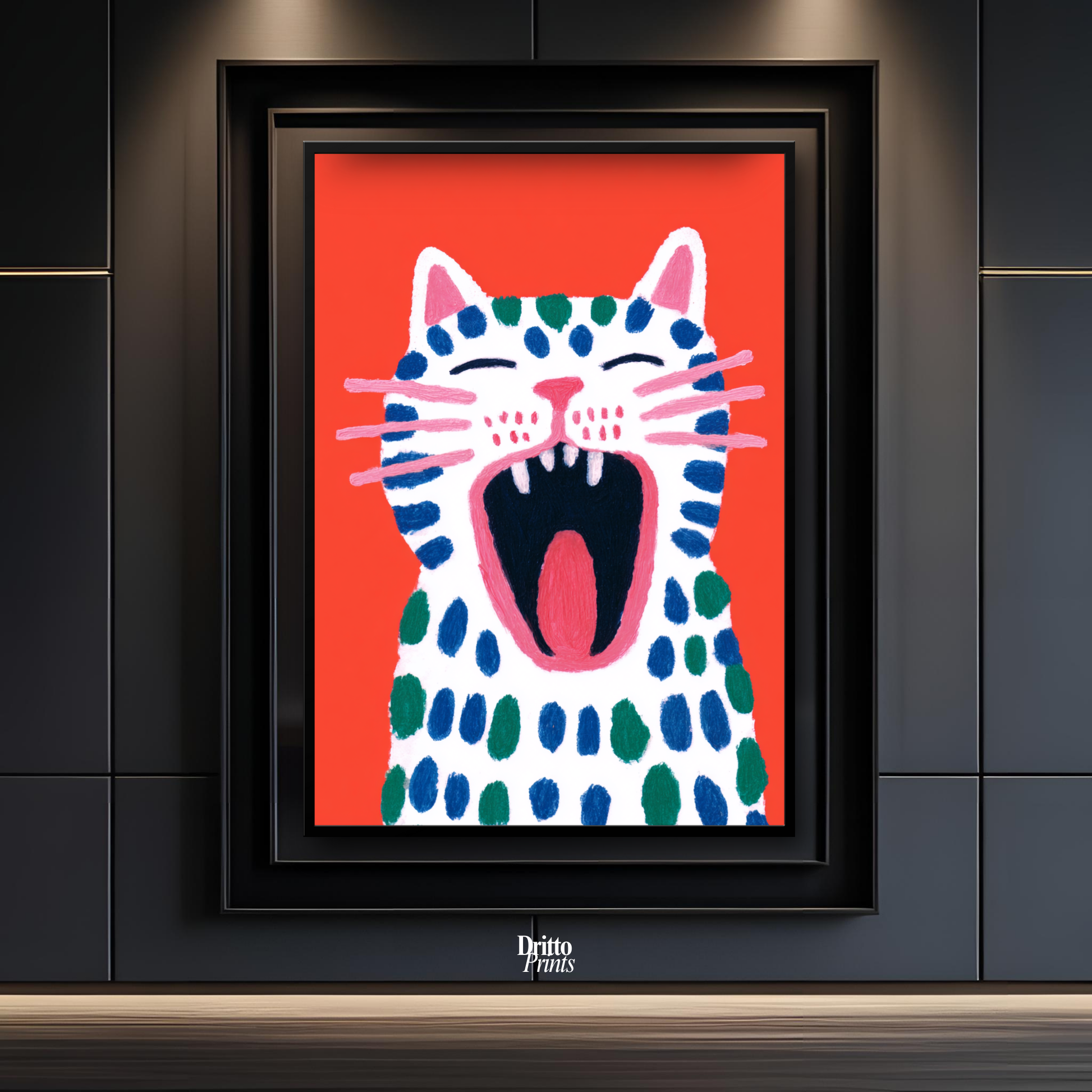 (FD48) The Screaming Paws - Framed matte paper poster