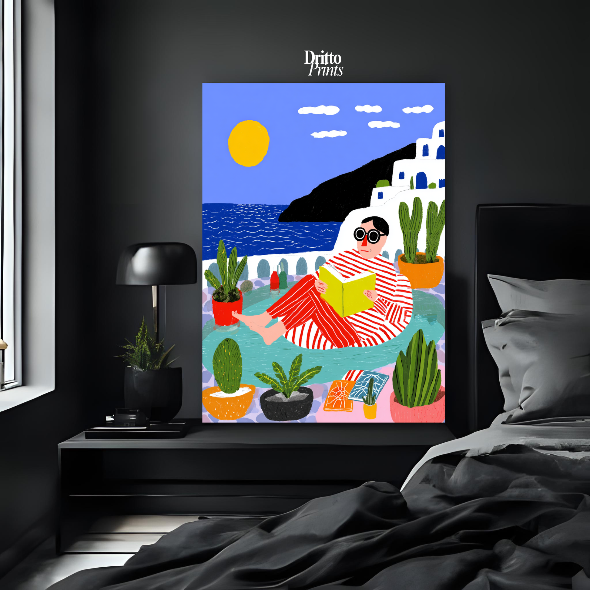 (PD38) Morning Glow at the Villa – 1980s Poolside Poster