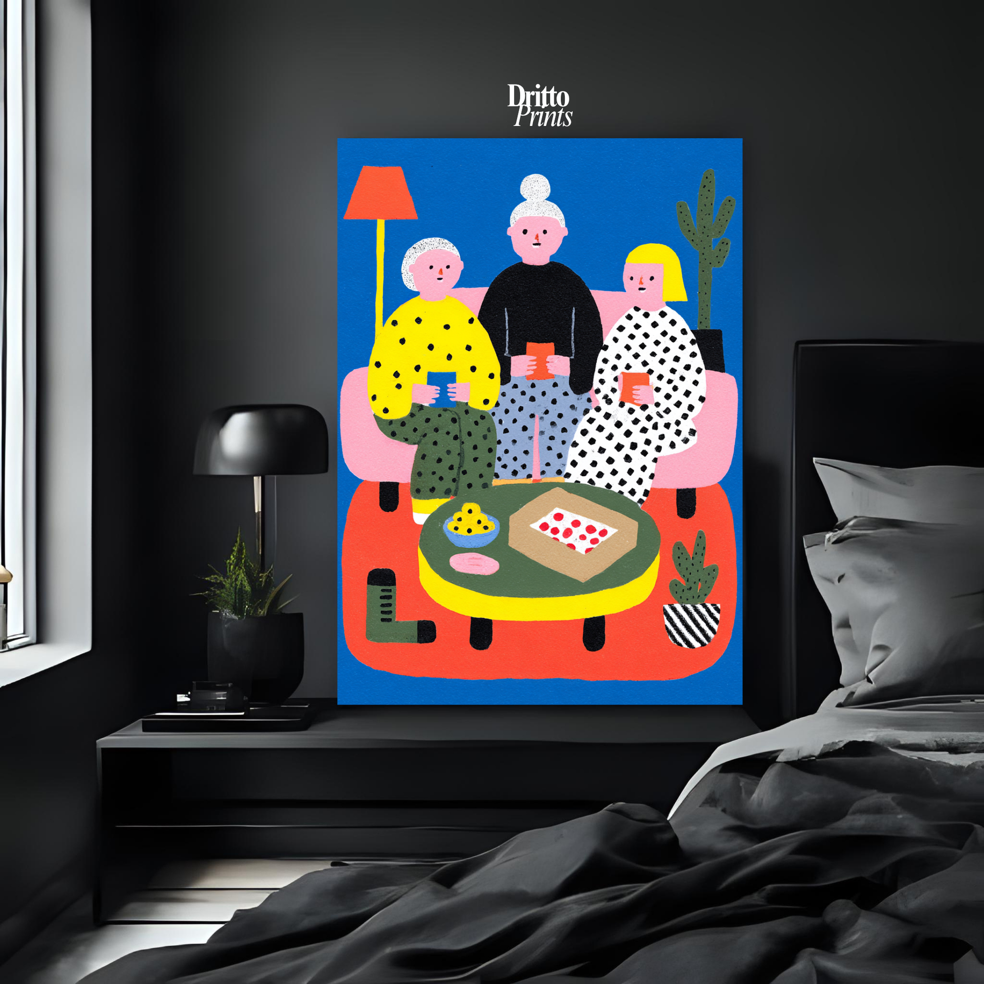 (PD36) Retro Sleepover – Pizza, Batman & 80s Living Room Poster