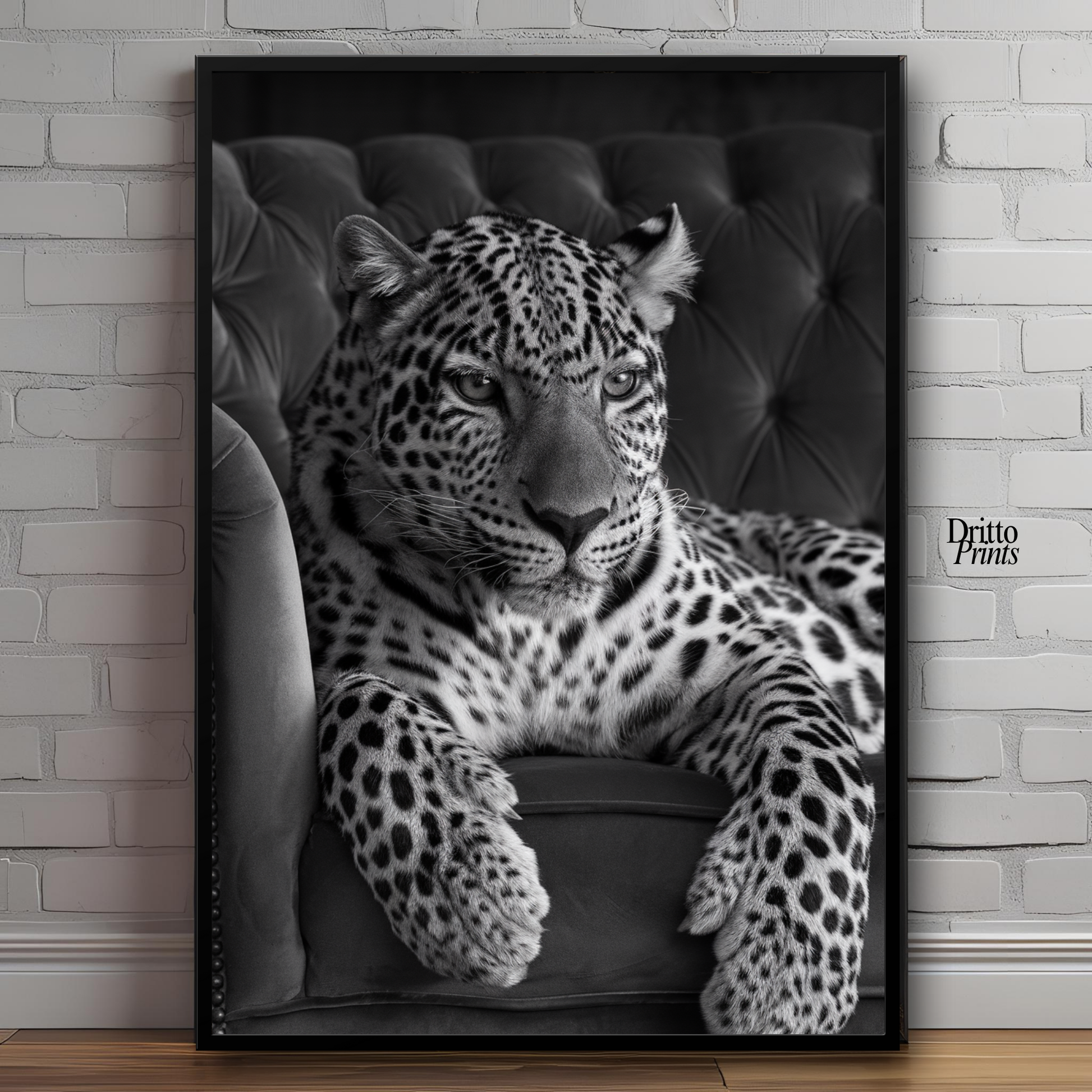 (FD8) The Silent Leopard - Framed matte paper poster