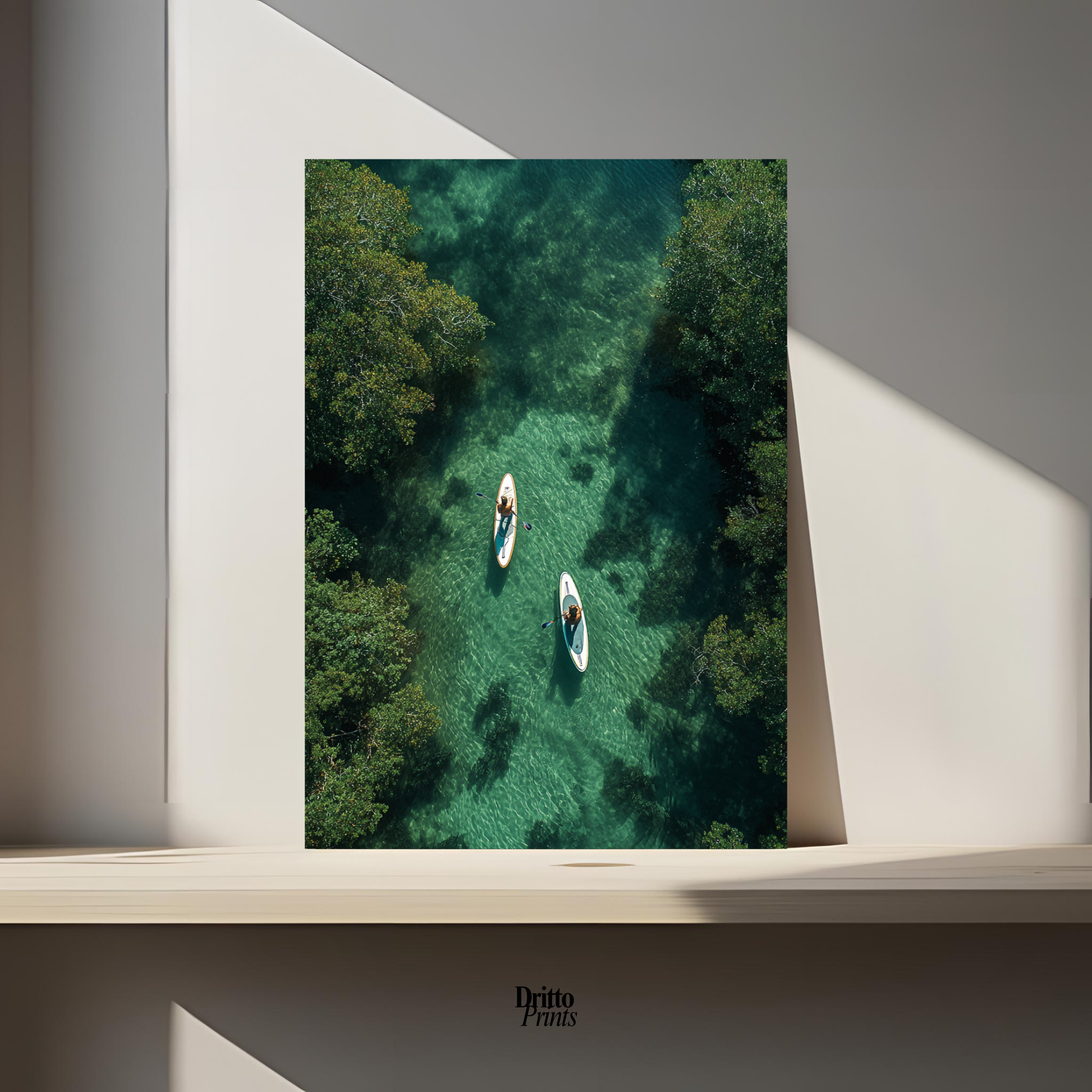 (PD25) Paddleboard Serenity – Florida from Above Poster