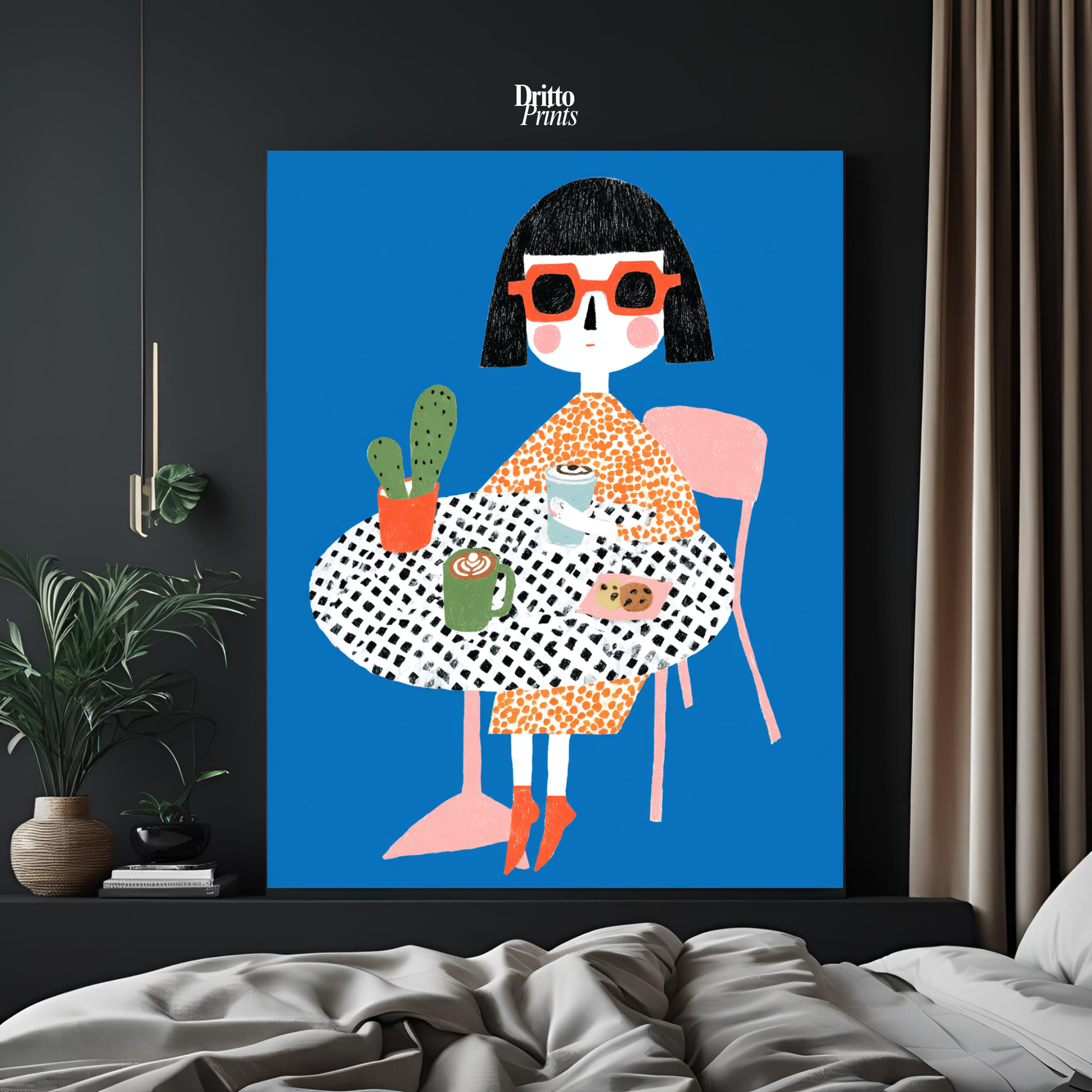 (PD42) Woman At Cafe - Poster