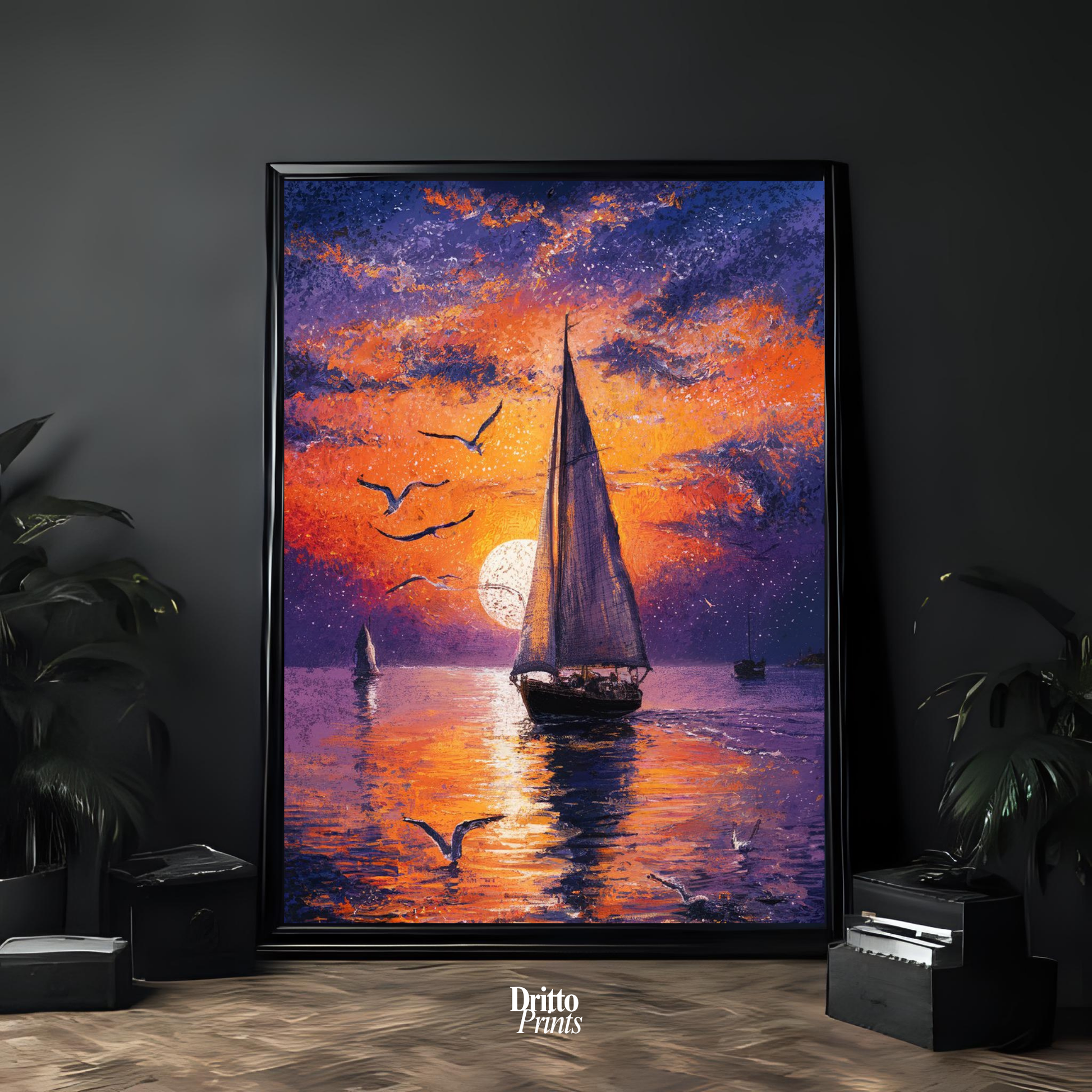 (FD31) When the Sea Glows - Framed matte paper poster