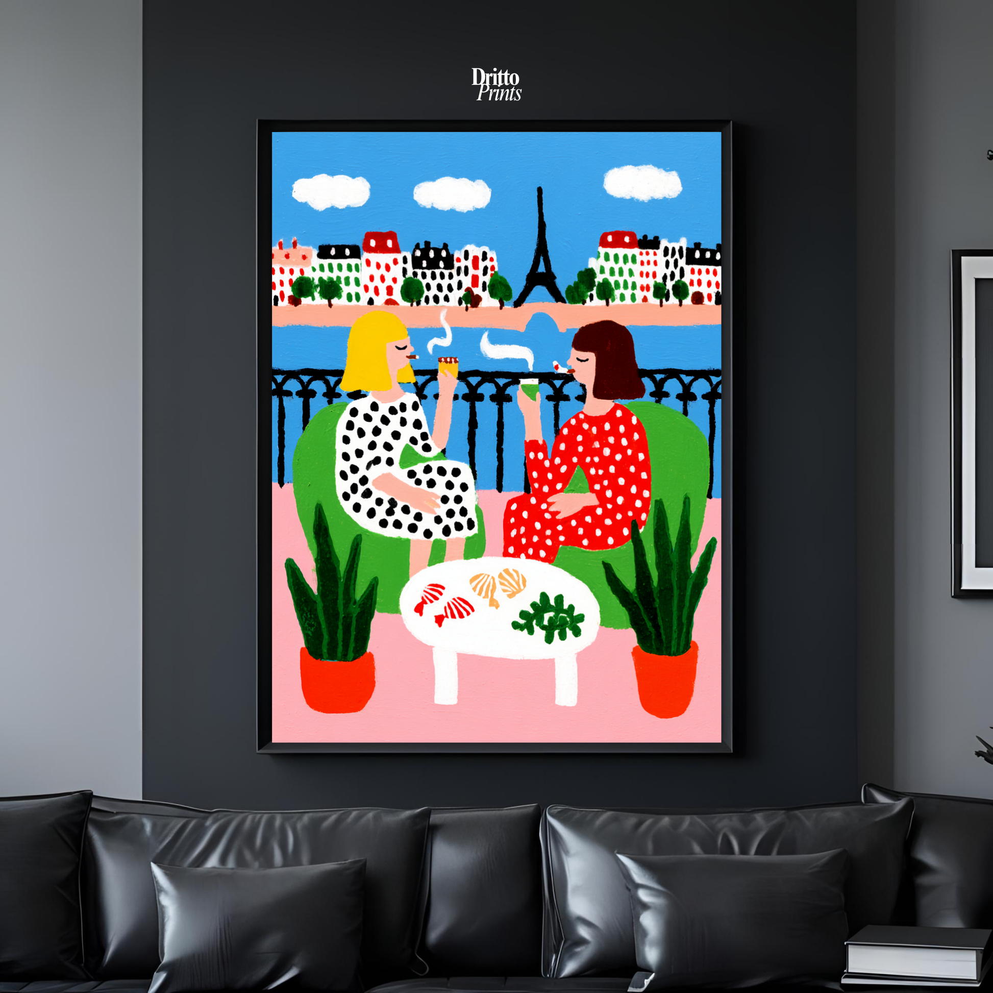 (FD36) Balcony Moments in Paris – Matisse Style Framed Matte Paper Poster