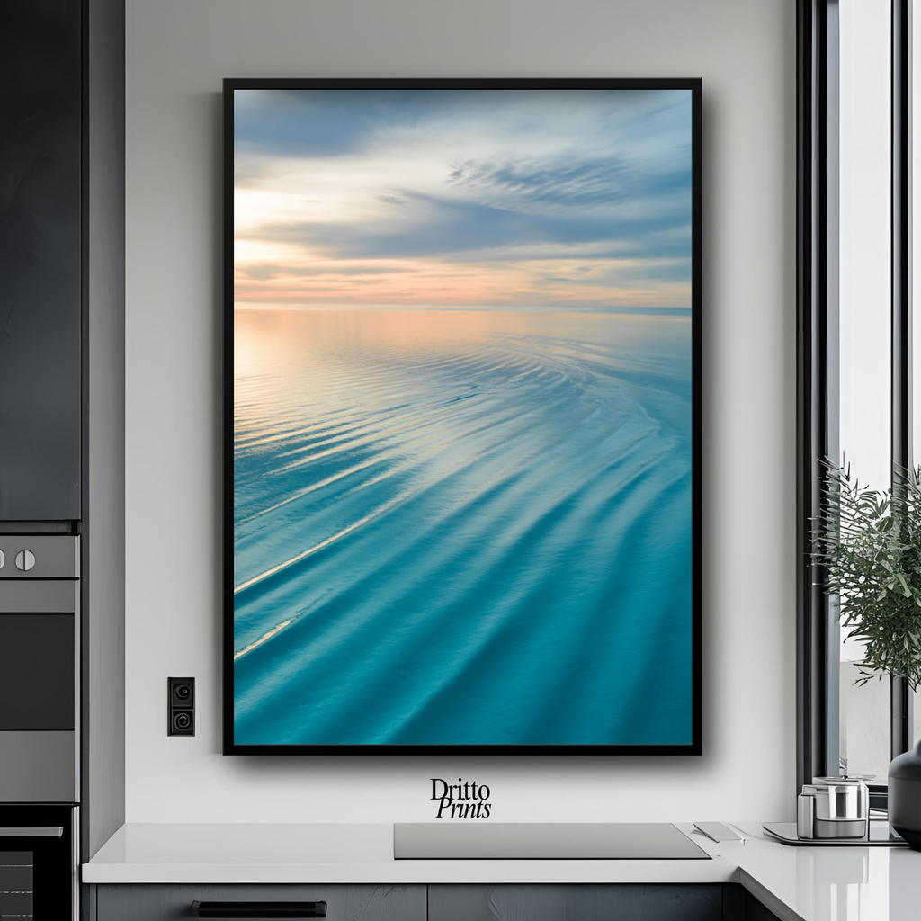 (FD16) Ocean in Pastel - Framed matte paper poster