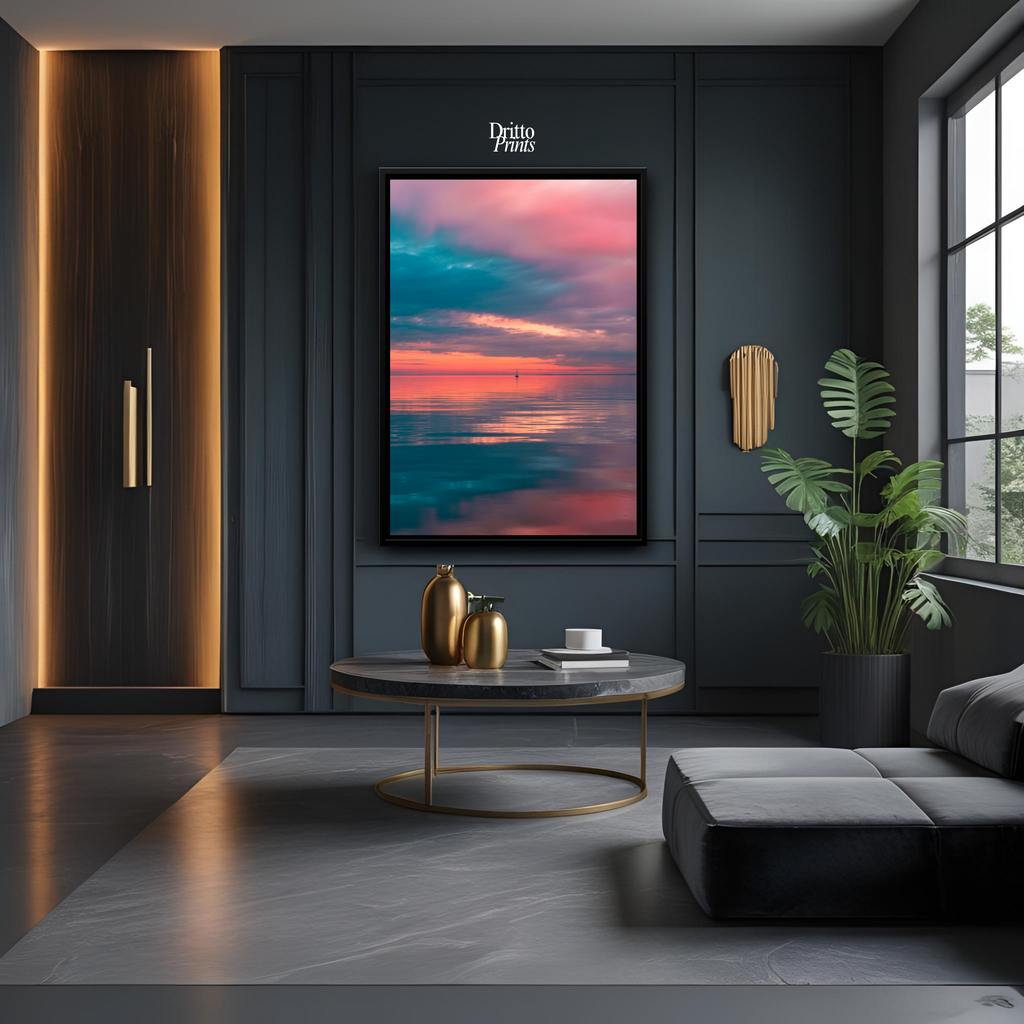 (CF4) Tranquil Neon Dawn - Framed canvas