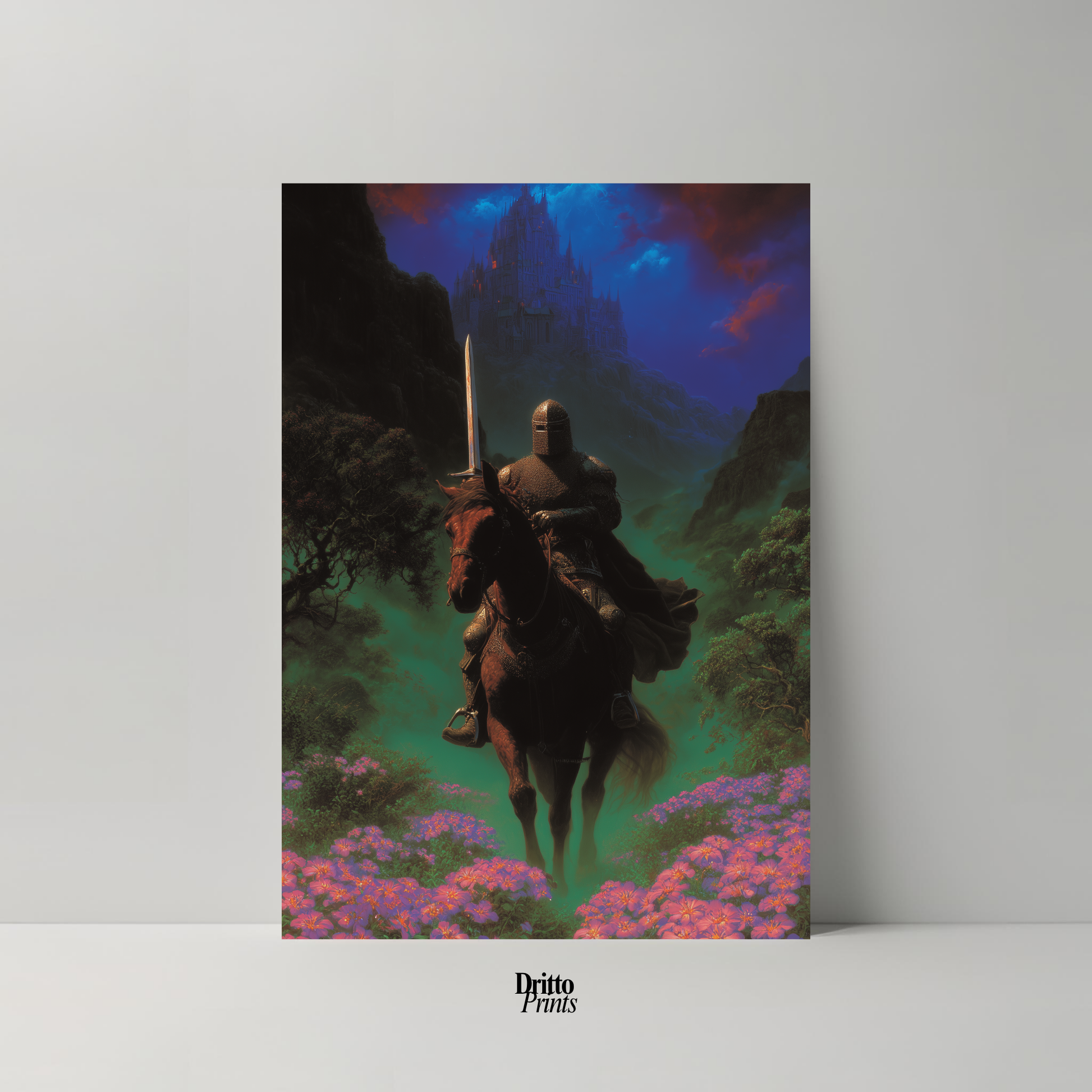 (PD24) Moonlit Bloom: The Knight Among Violets - Poster