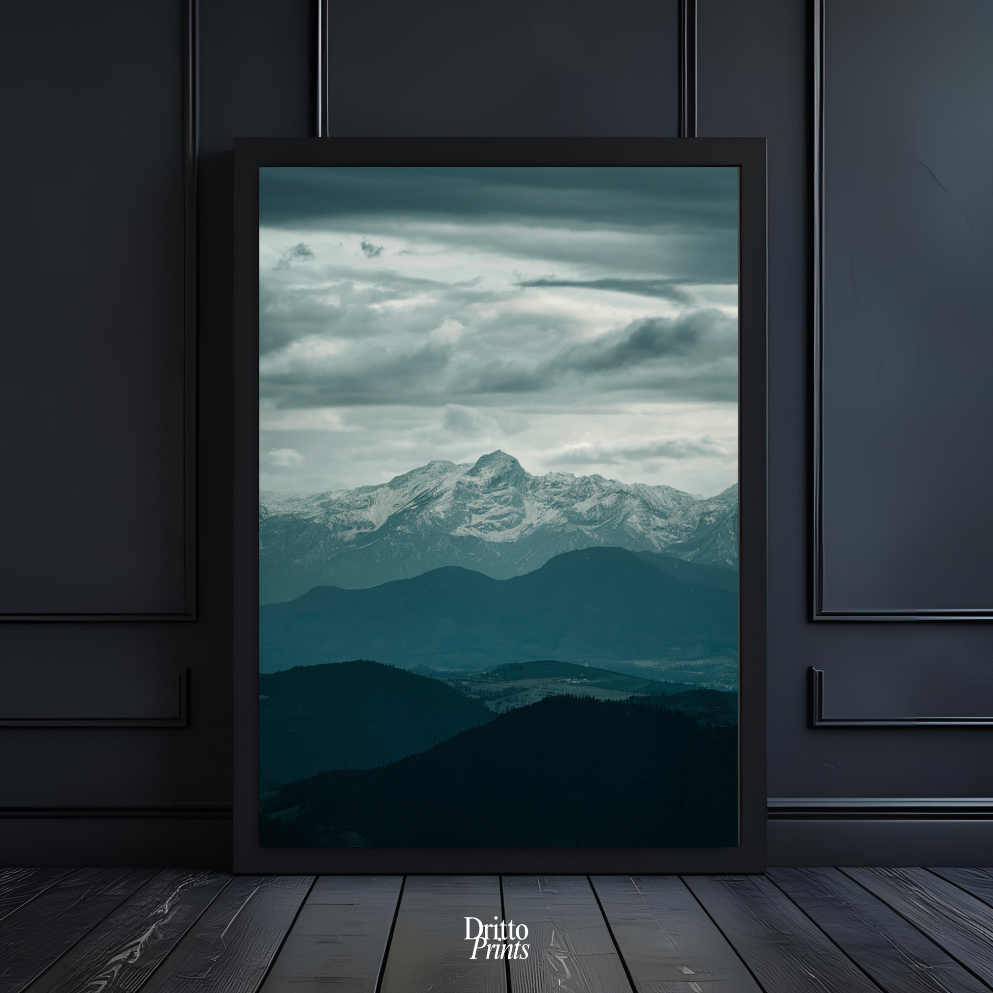 (FD24) Veil of Mountains - Framed matte paper poster