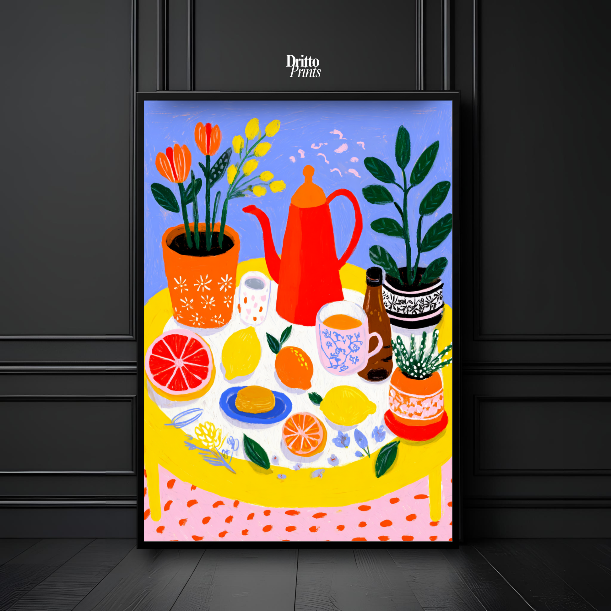 (FD44) Dacha Morning Table - Framed matte paper poster